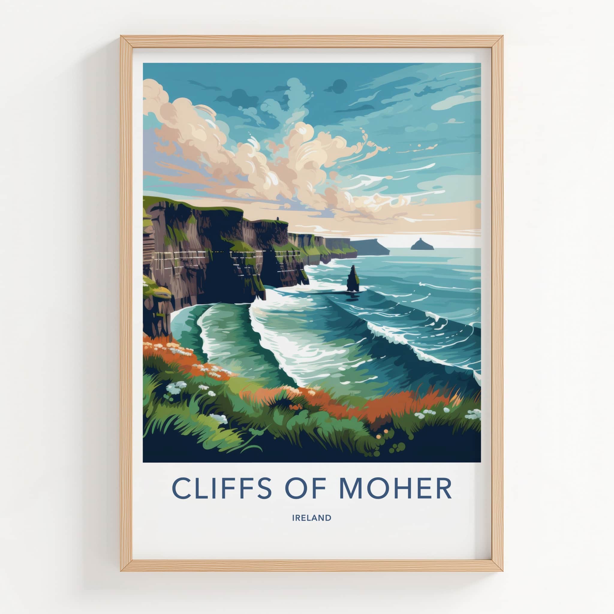 Cliffs Of Moher Poster - Ireland Framed Print - Dramatic Sea Cliffs Framed Decor