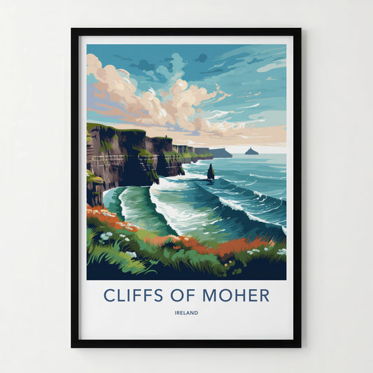 Cliffs Of Moher Poster - Ireland Framed Print - Dramatic Sea Cliffs Framed Decor