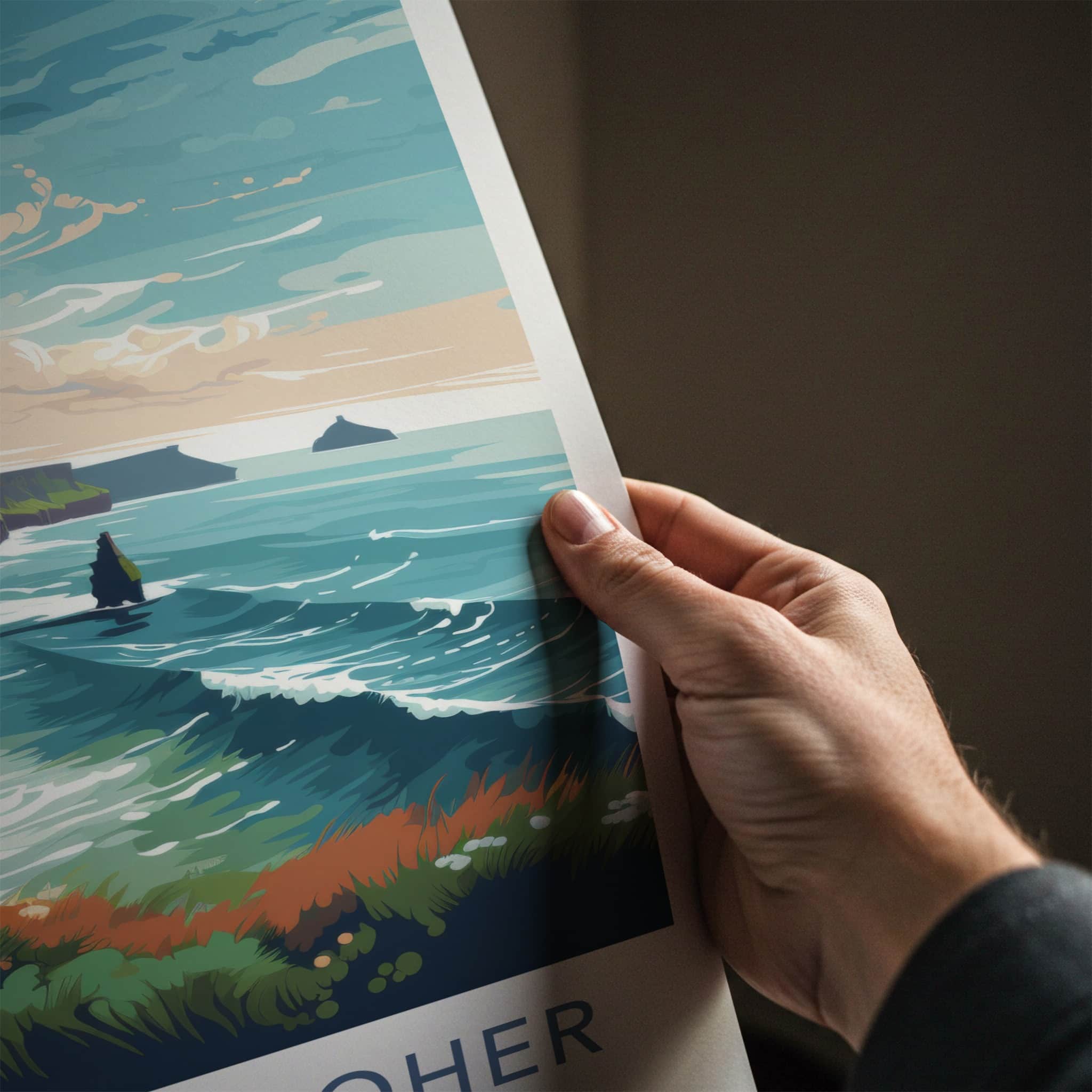 Cliffs Of Moher Poster - Ireland Framed Print - Dramatic Sea Cliffs Framed Decor