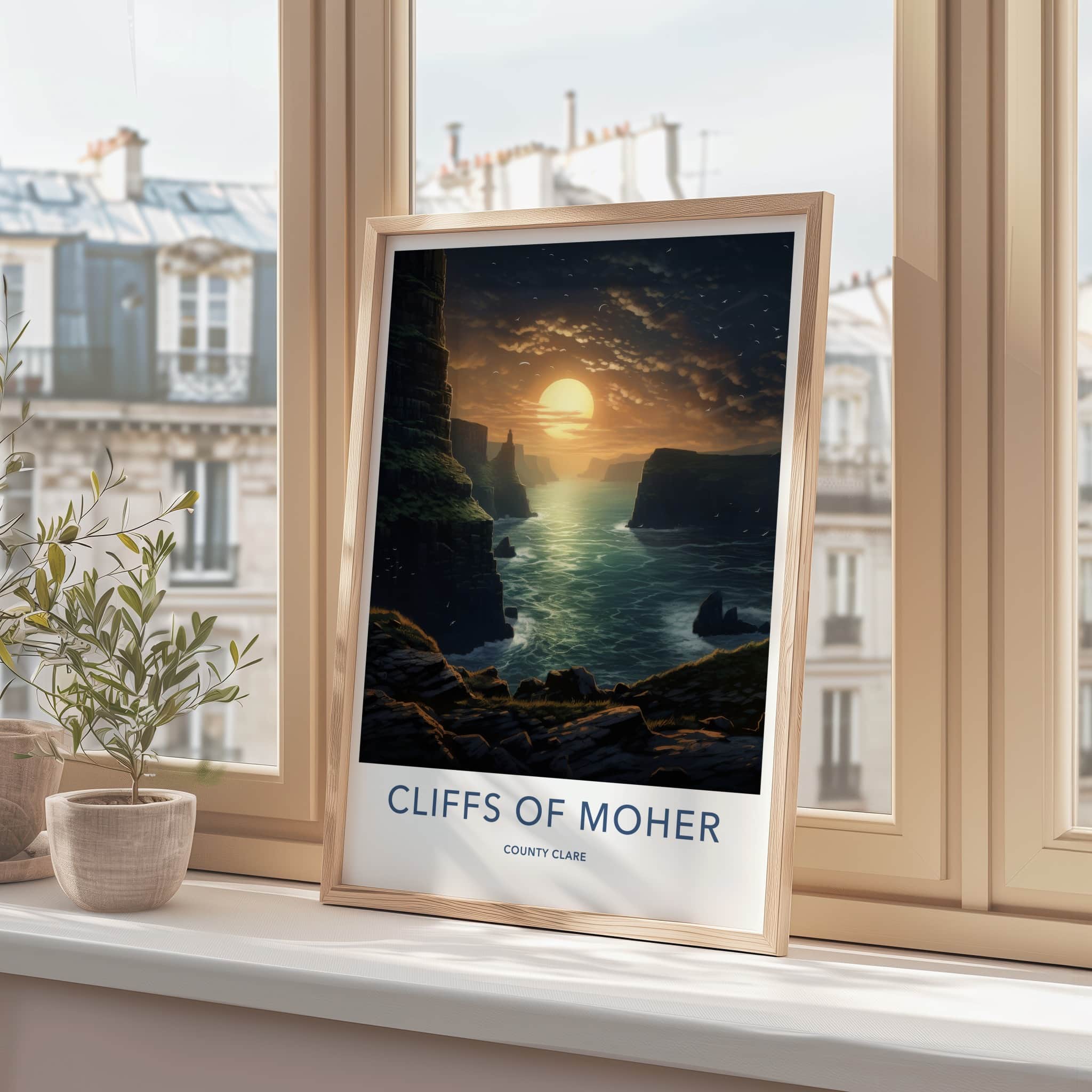 Cliffs Of Moher Poster - Ireland Travel Art - Golden Ocean Cliffs Home Decor