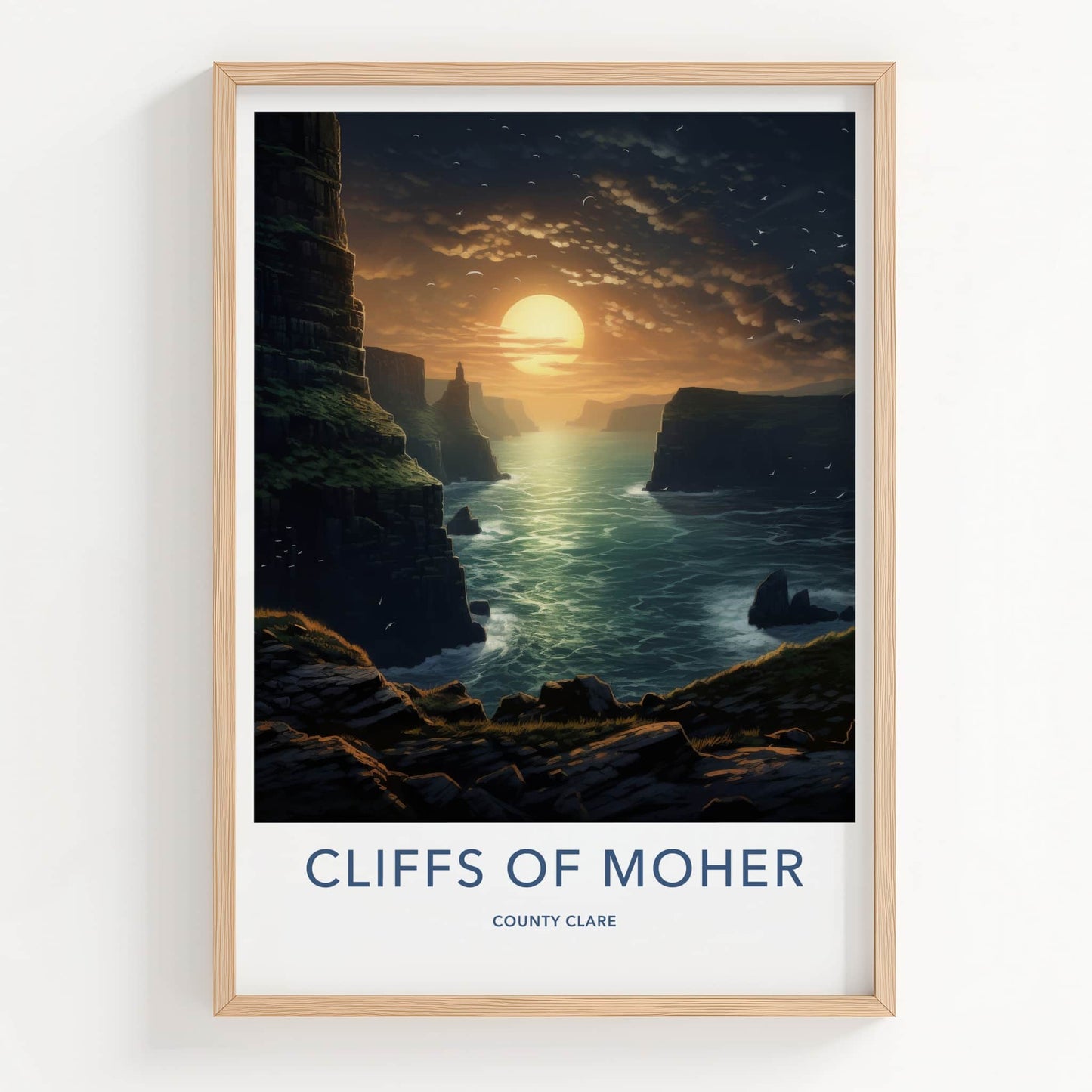 Cliffs Of Moher Poster - Ireland Travel Art - Golden Ocean Cliffs Home Decor