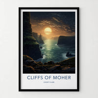 Cliffs Of Moher Poster - Ireland Travel Art - Golden Ocean Cliffs Home Decor