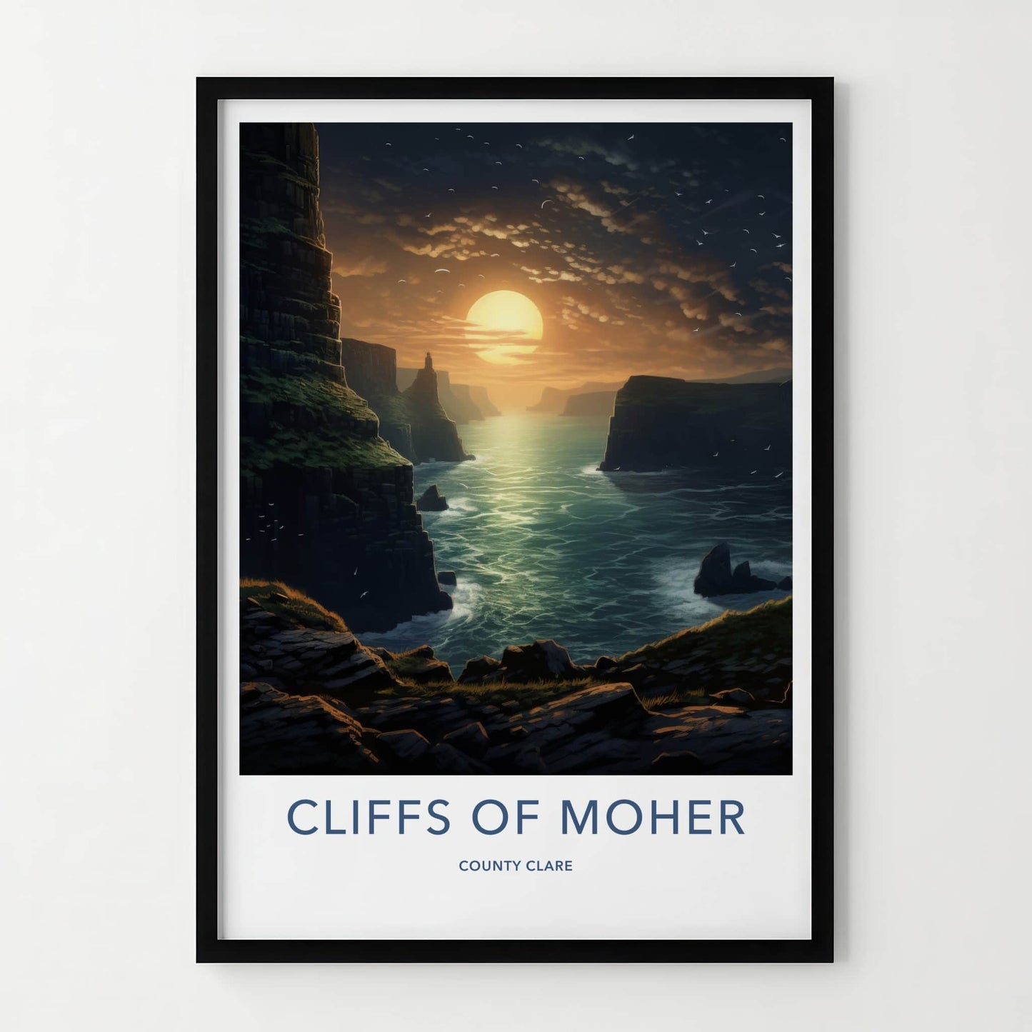 Cliffs Of Moher Poster - Ireland Travel Art - Golden Ocean Cliffs Home Decor
