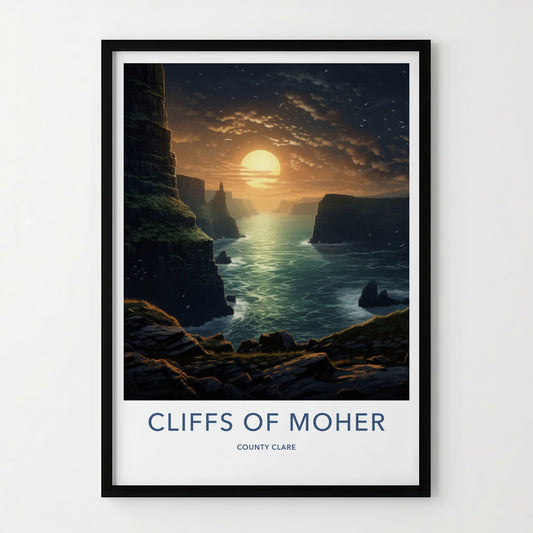 Cliffs Of Moher Poster - Ireland Travel Art - Golden Ocean Cliffs Home Decor