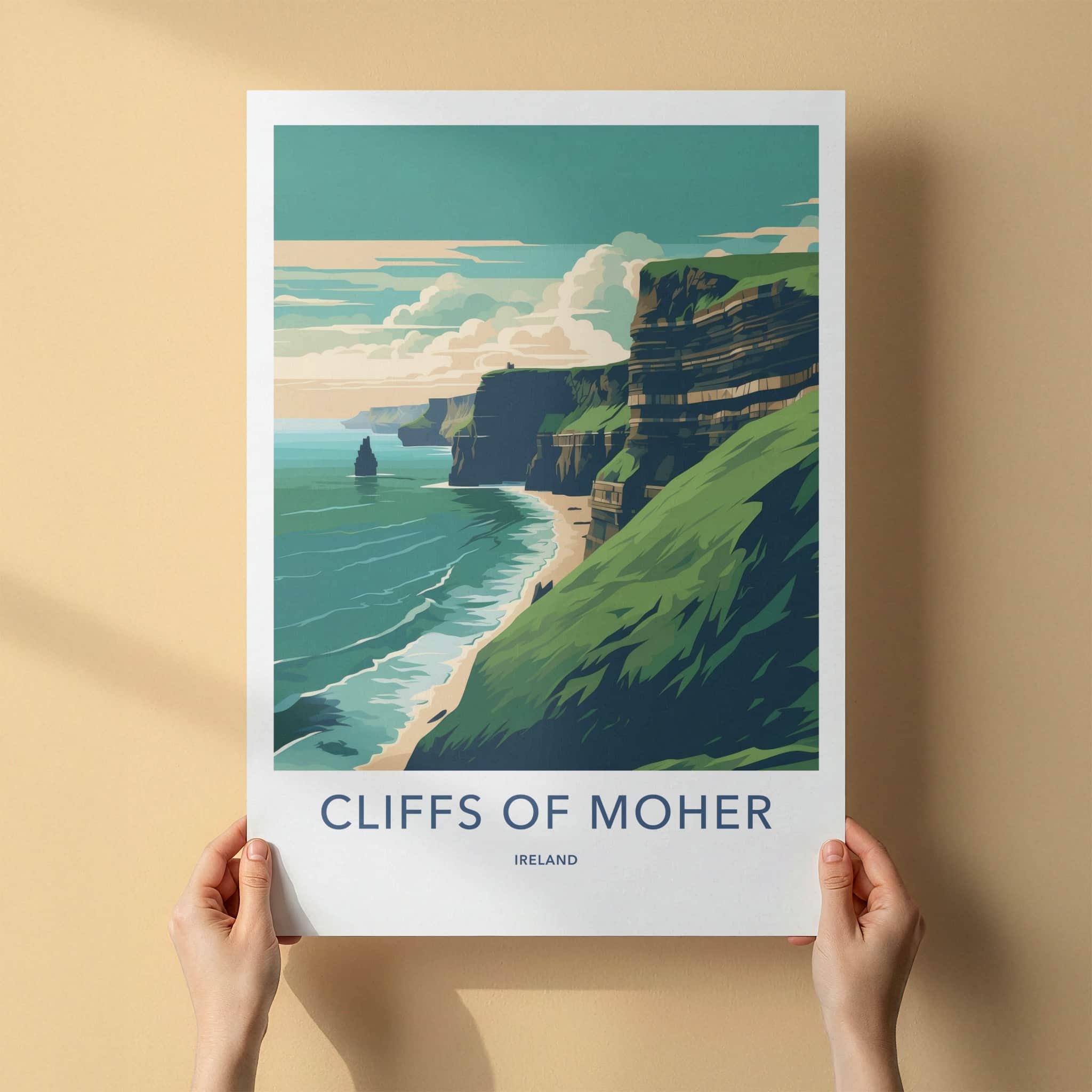 Cliffs of Moher Poster - Ireland Travel Art - Ocean Cliffs Beach Wall Decor