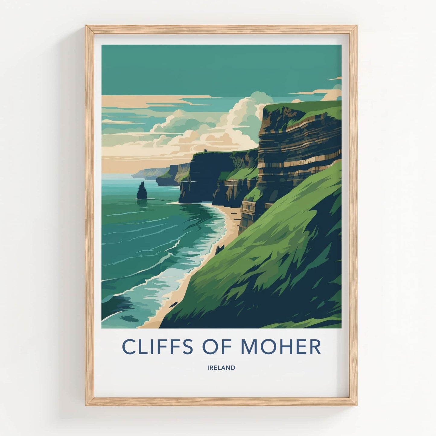 Cliffs of Moher Poster - Ireland Travel Art - Ocean Cliffs Beach Wall Decor