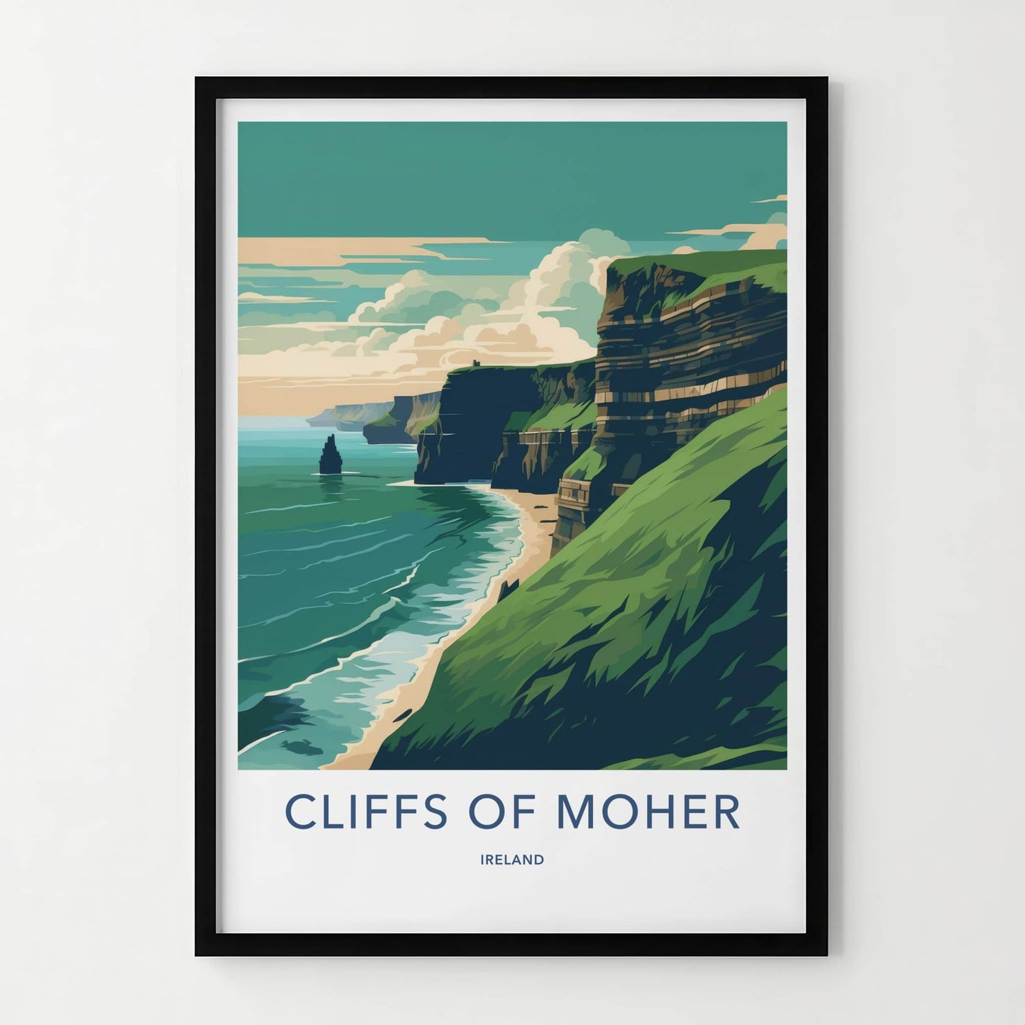 Cliffs of Moher Poster - Ireland Travel Art - Ocean Cliffs Beach Wall Decor