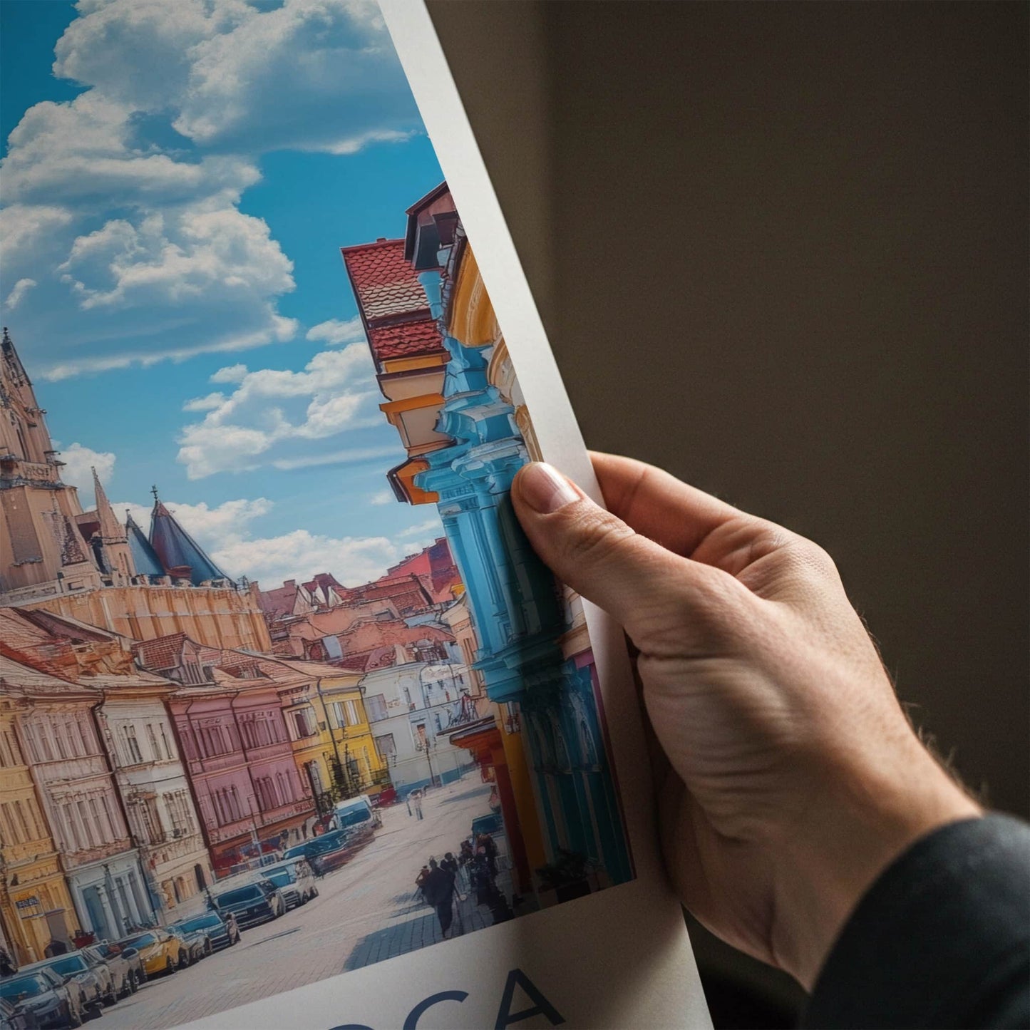 Cluj-Napoca Poster - Romania Travel Art - Historic Church Street Home Decor