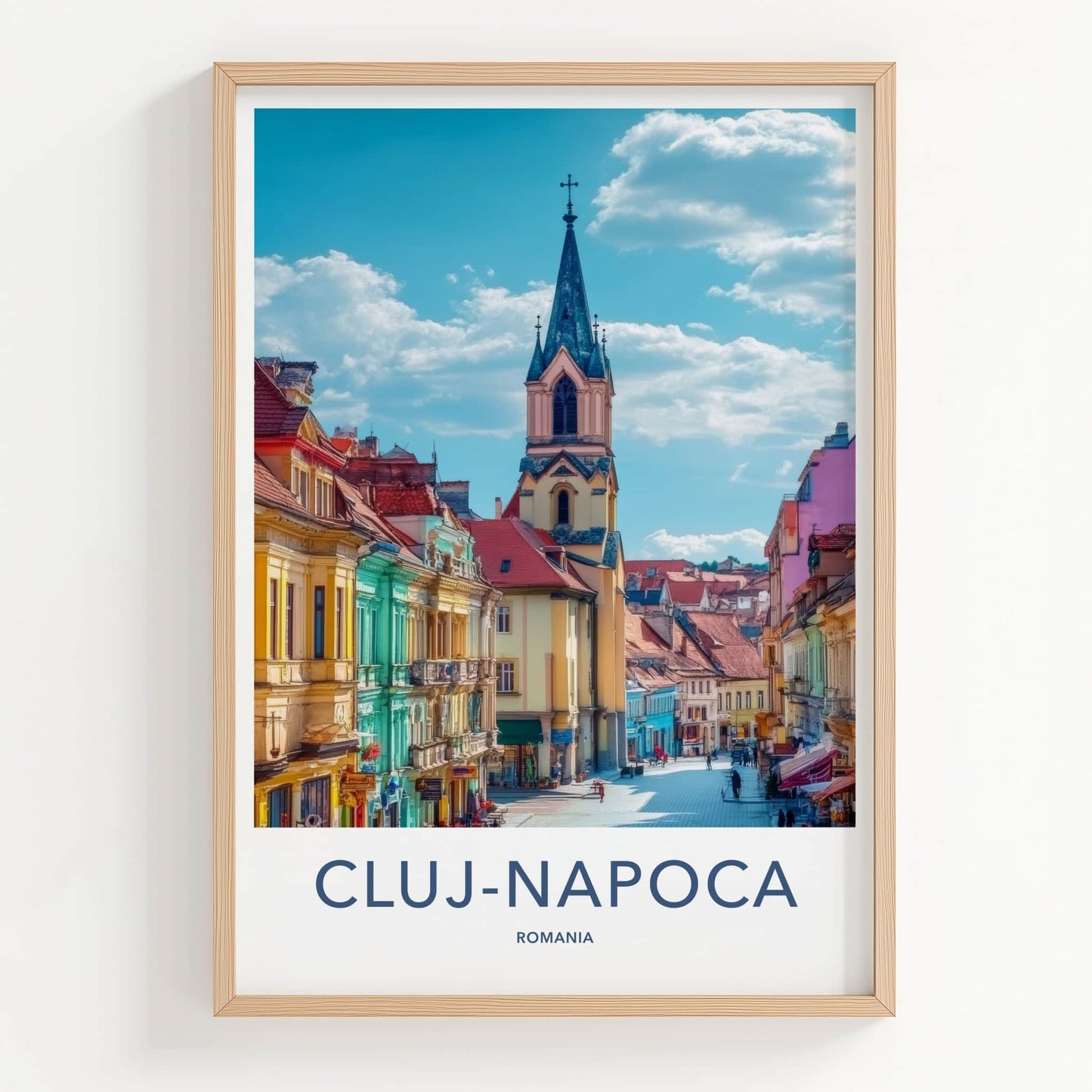 Cluj-Napoca Poster - Romania Travel Art - Vibrant Town Architecture Home Decor