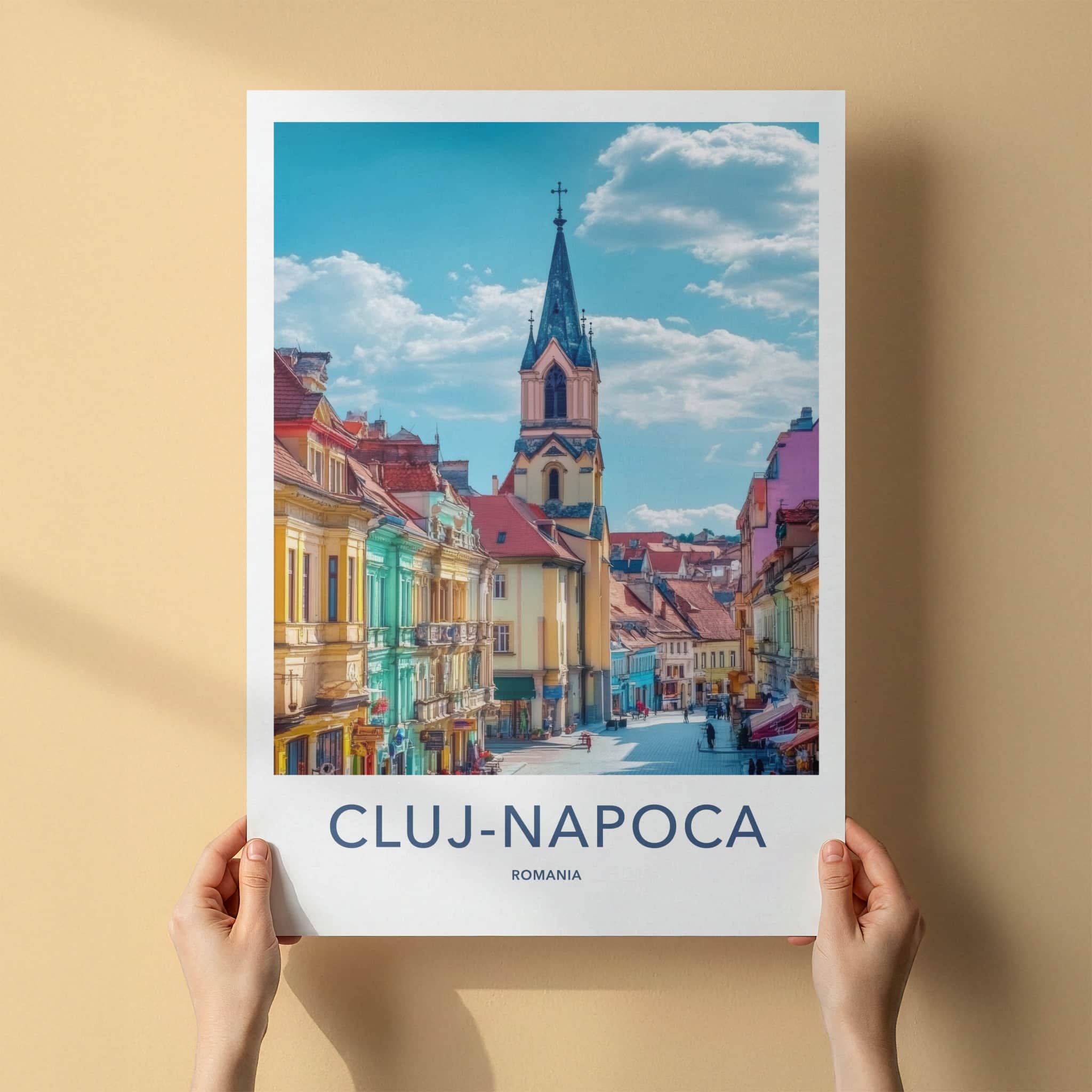 Cluj-Napoca Poster - Romania Travel Art - Vibrant Town Architecture Home Decor