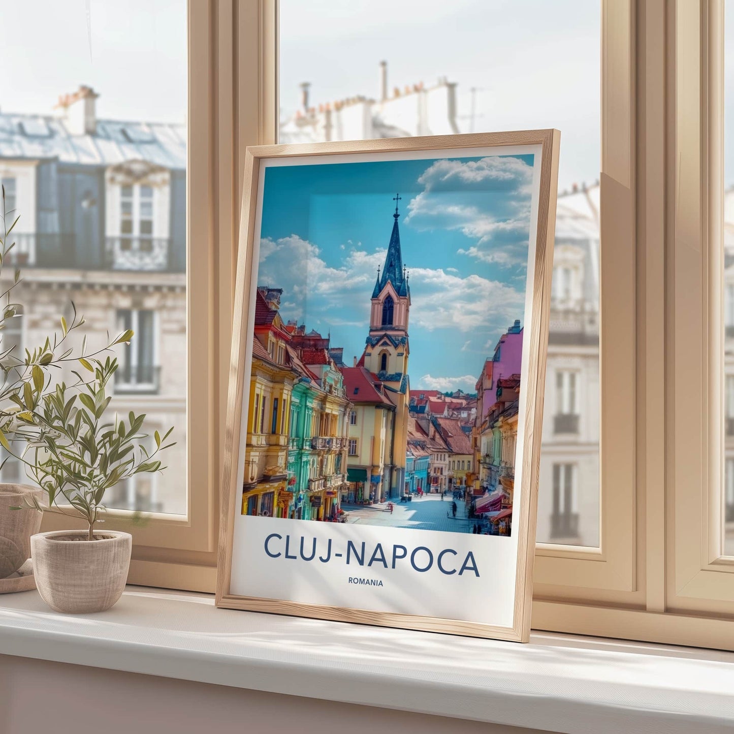 Cluj-Napoca Poster - Romania Travel Art - Vibrant Town Architecture Home Decor