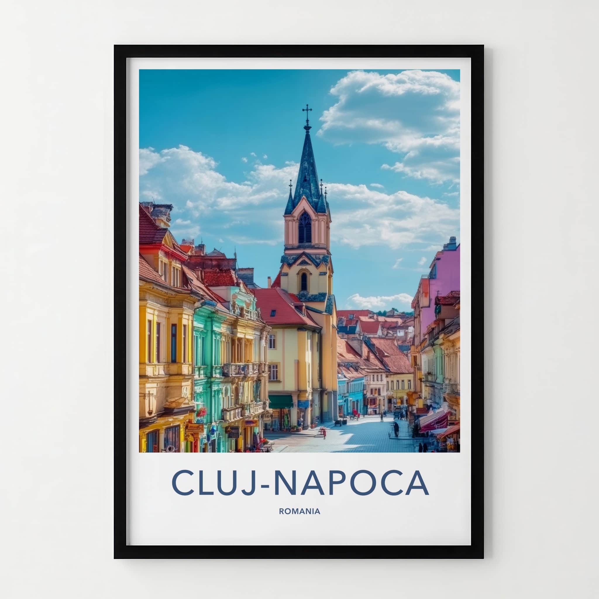 Cluj-Napoca Poster - Romania Travel Art - Vibrant Town Architecture Home Decor