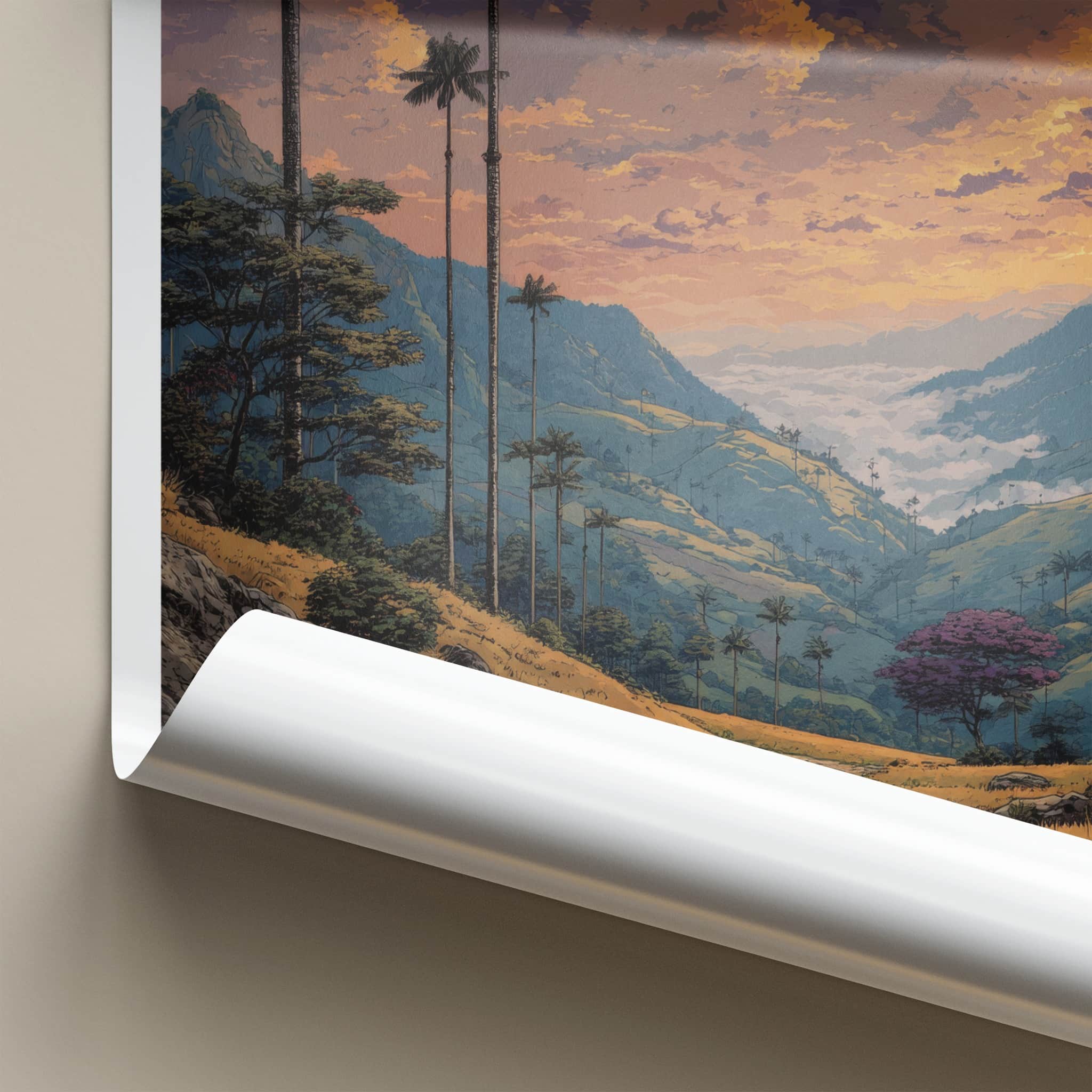 Cocora Valley Poster - Colombia Framed Art Tall Wax Palms Home Decor