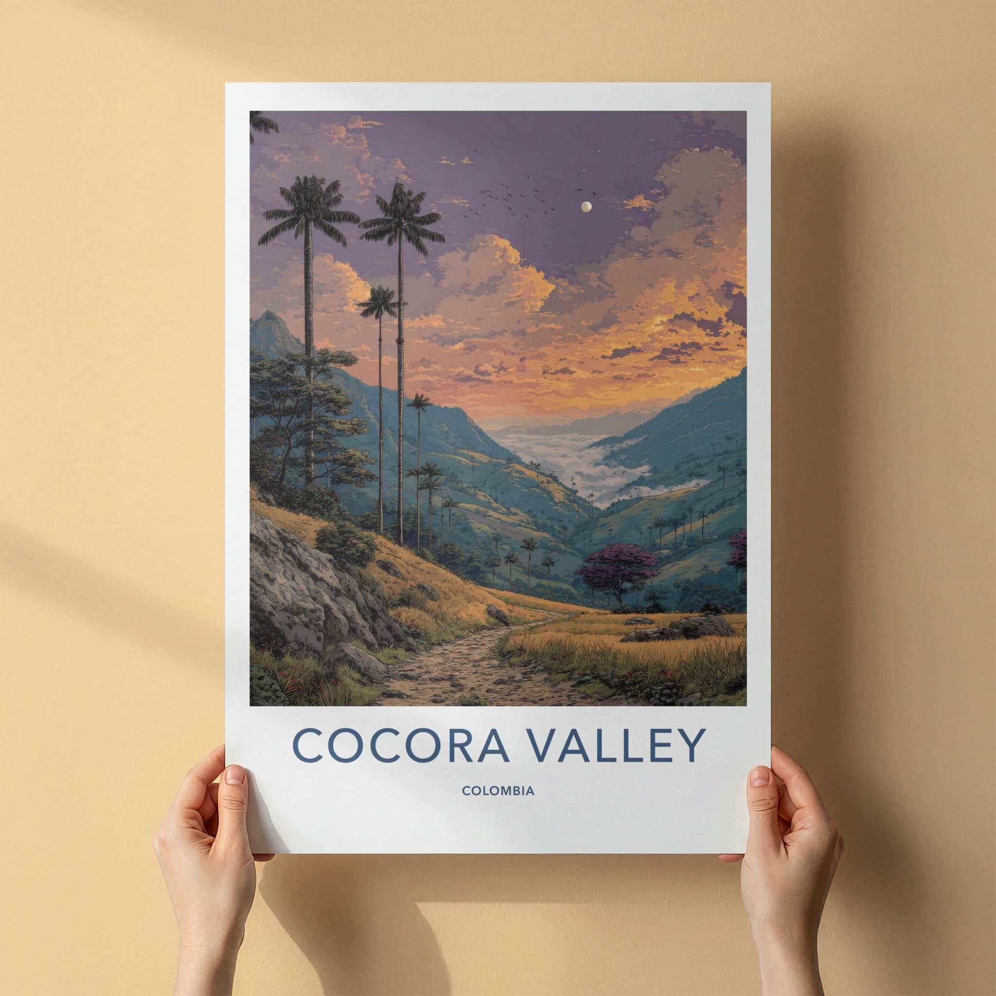 Cocora Valley Poster - Colombia Framed Art Tall Wax Palms Home Decor