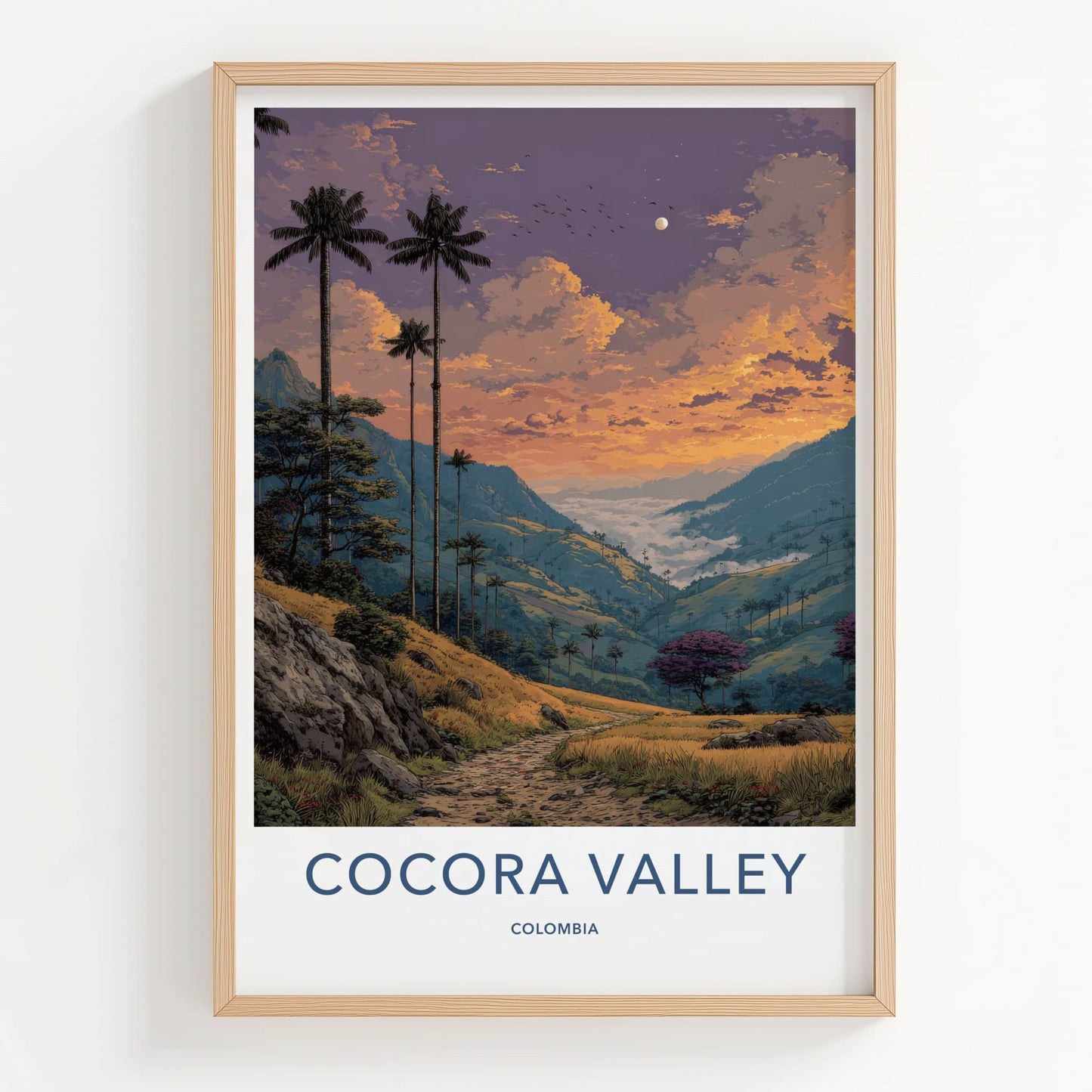 Cocora Valley Poster - Colombia Framed Art Tall Wax Palms Home Decor