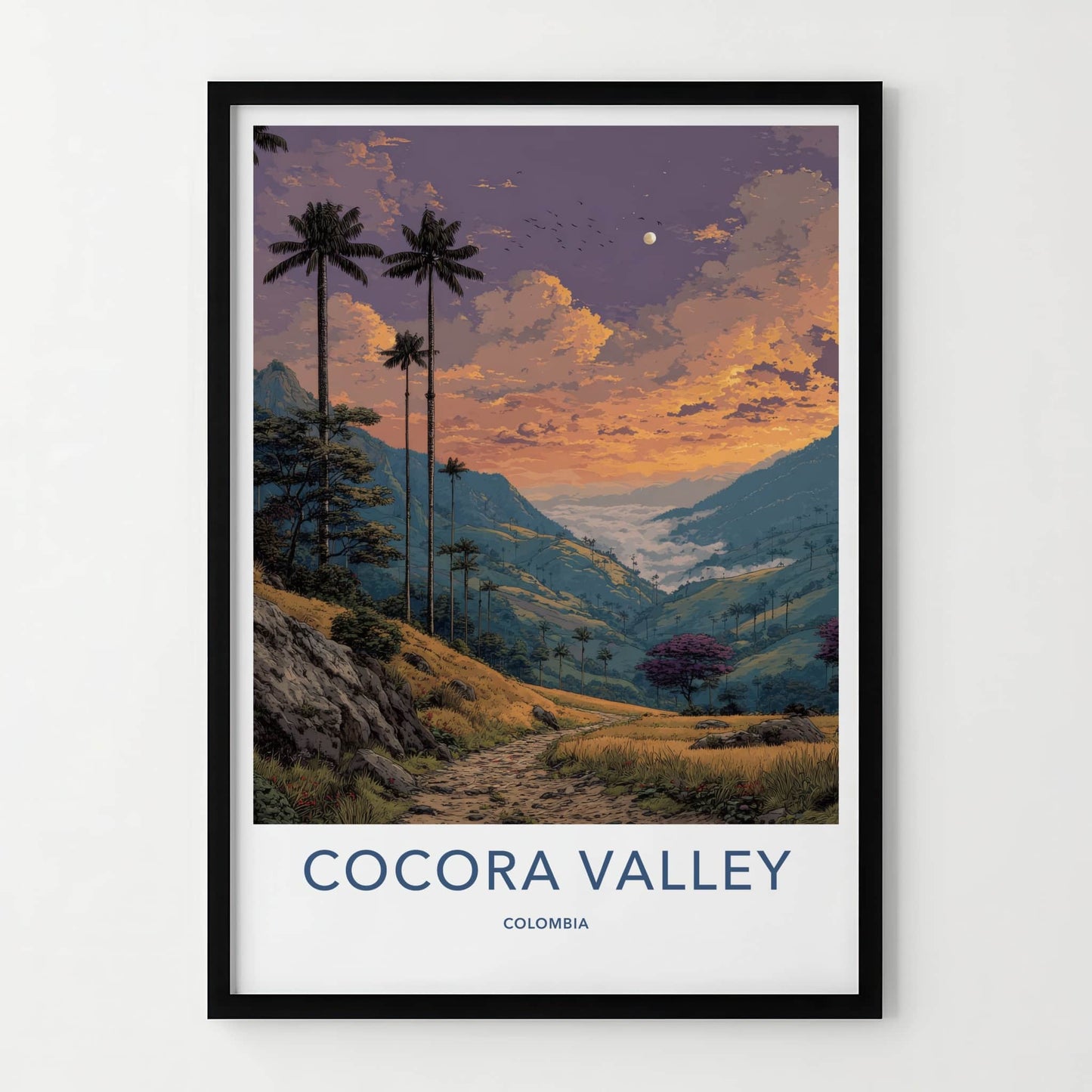 Cocora Valley Poster - Colombia Framed Art Tall Wax Palms Home Decor