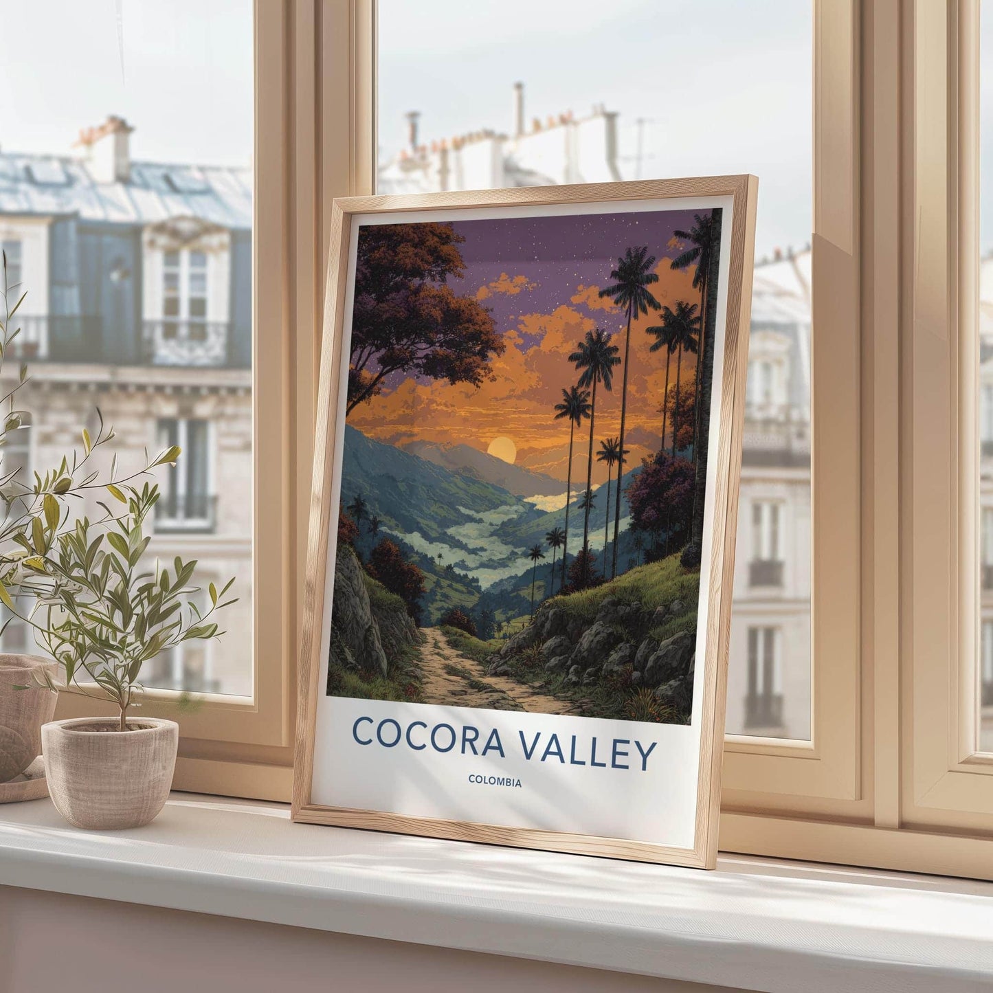 Cocora Valley Poster - Colombia Travel Art - Golden Sky Palms Wall Decor