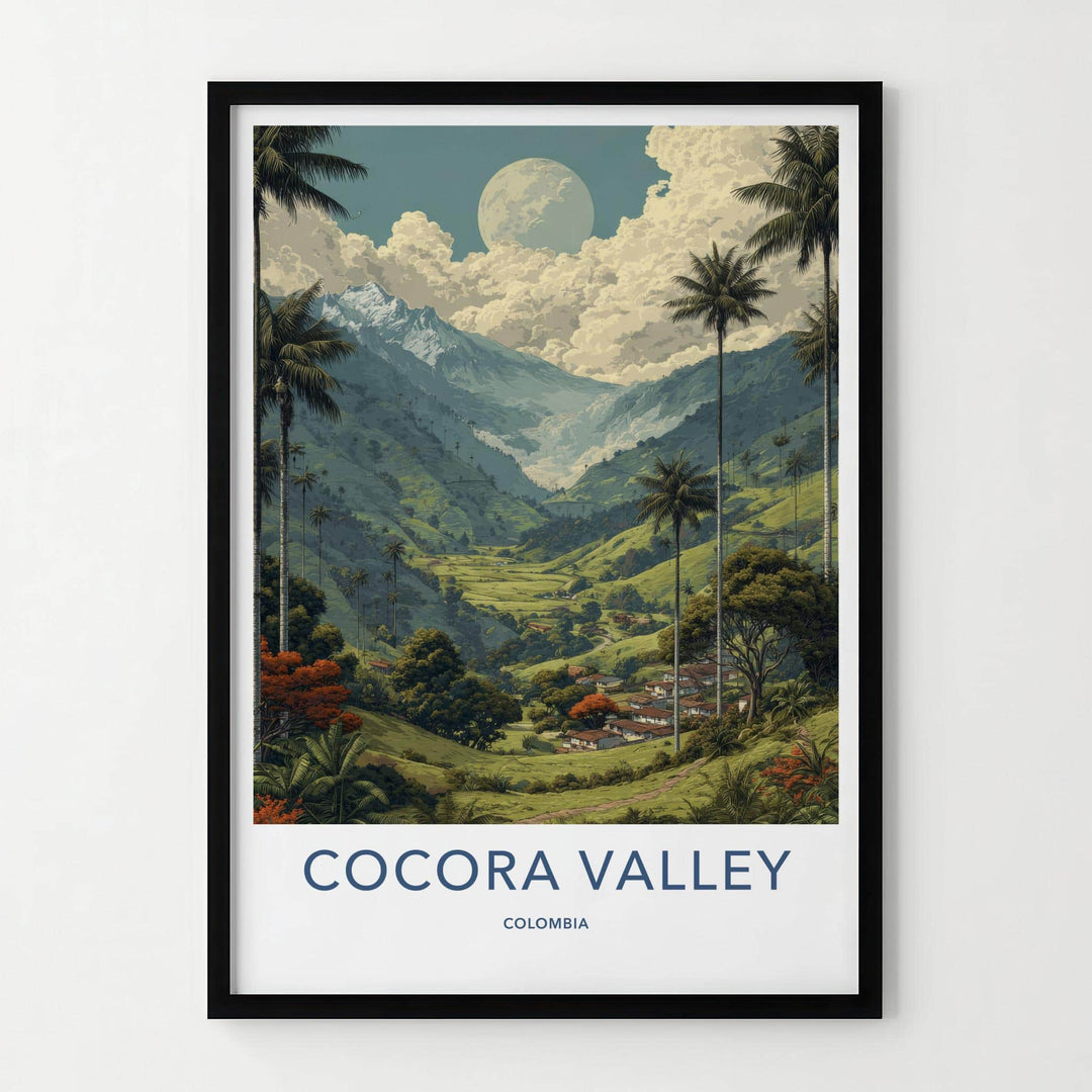 Cocora Valley Poster - Colombia Travel Art - Tall Palms Moon Wall Decor