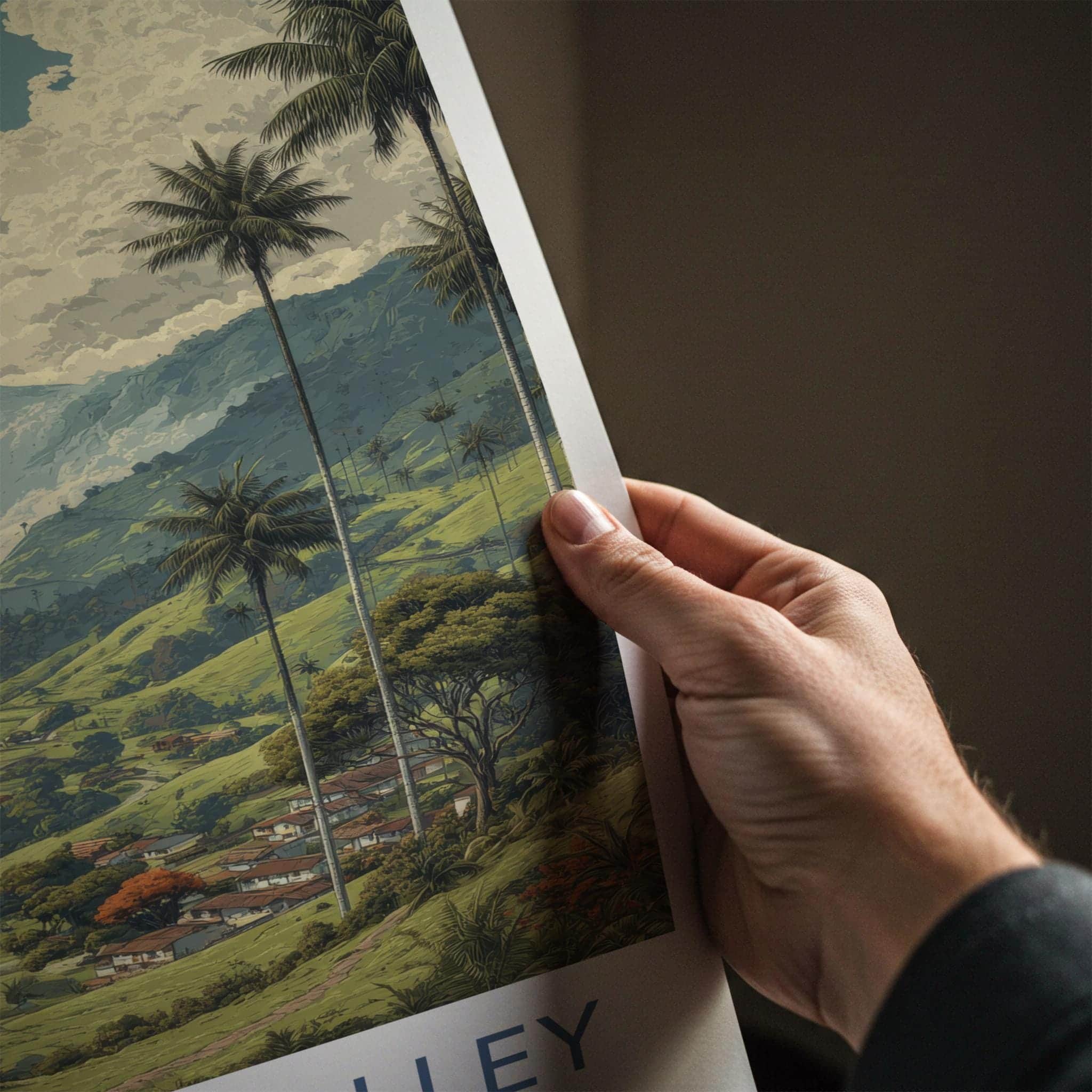 Cocora Valley Poster - Colombia Travel Art - Tall Palms Moon Wall Decor