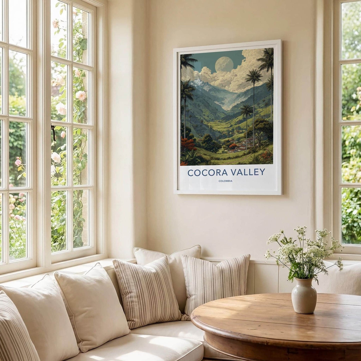 Cocora Valley Poster - Colombia Travel Art - Tall Palms Moon Wall Decor