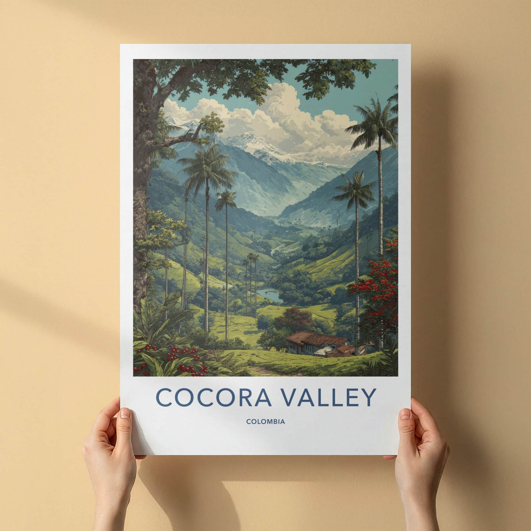 Cocora Valley Poster Colombia Wax Palm Trees Wall Art