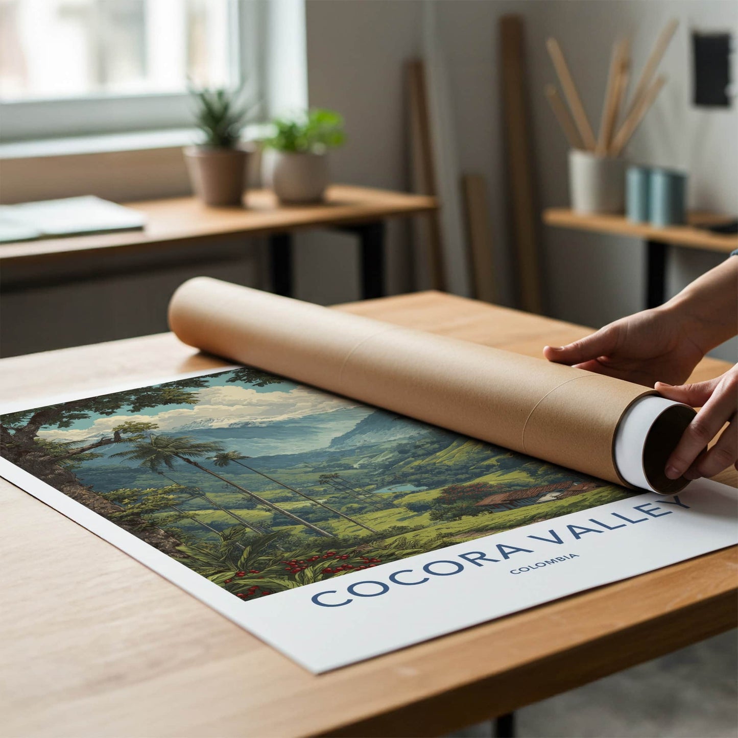 Cocora Valley Poster Colombia Wax Palm Trees Wall Art