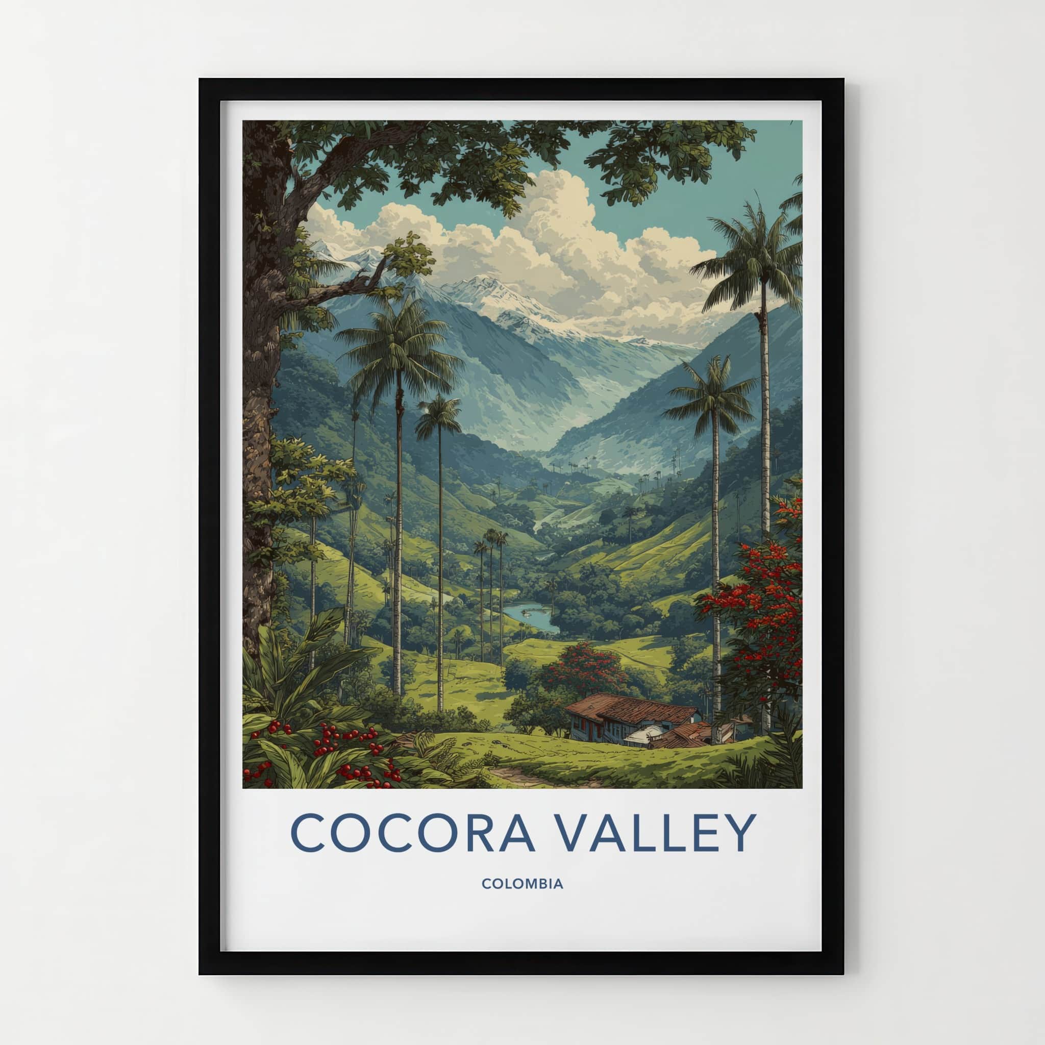 Cocora Valley Poster Colombia Wax Palm Trees Wall Art