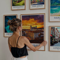 Coimbra Poster - Portugal Travel Art - Colorful Sunset City Home Decor