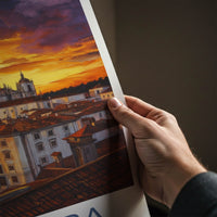 Coimbra Poster - Portugal Travel Art - Colorful Sunset City Home Decor