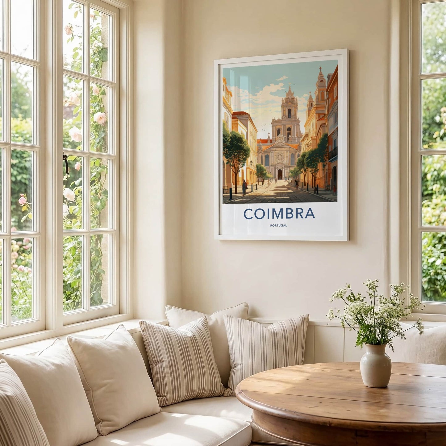 Coimbra Poster - Portugal Travel Art - Historic Cathedral Street Home Decor