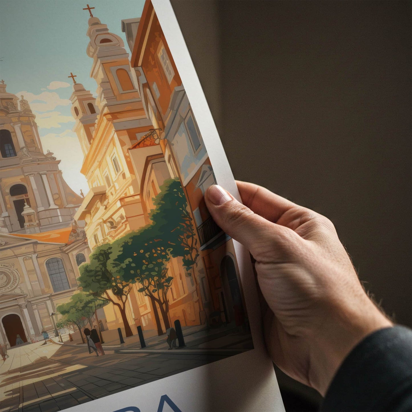 Coimbra Poster - Portugal Travel Art - Historic Cathedral Street Home Decor