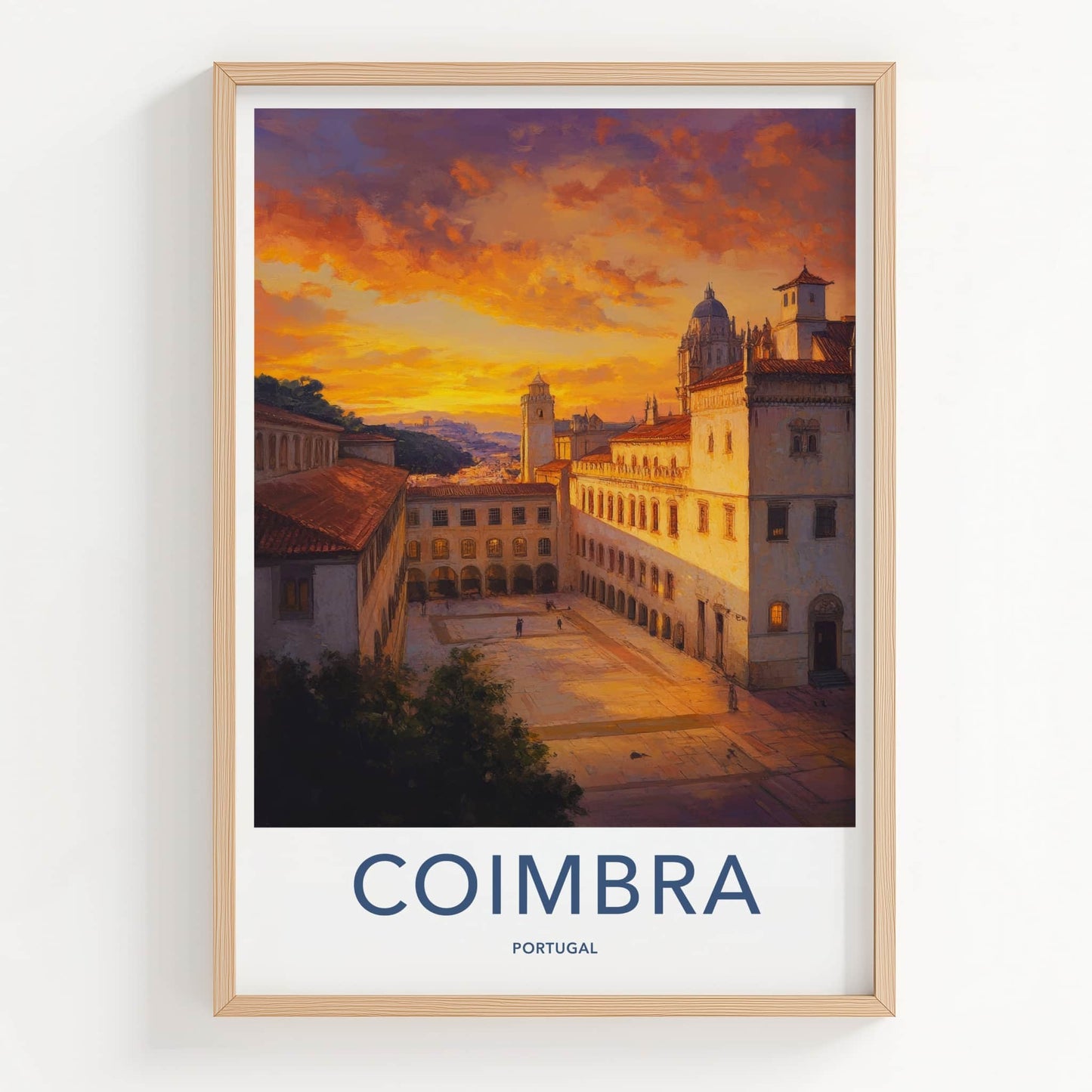 Coimbra Poster - Portugal Travel Art - Historic City Square Home Decor