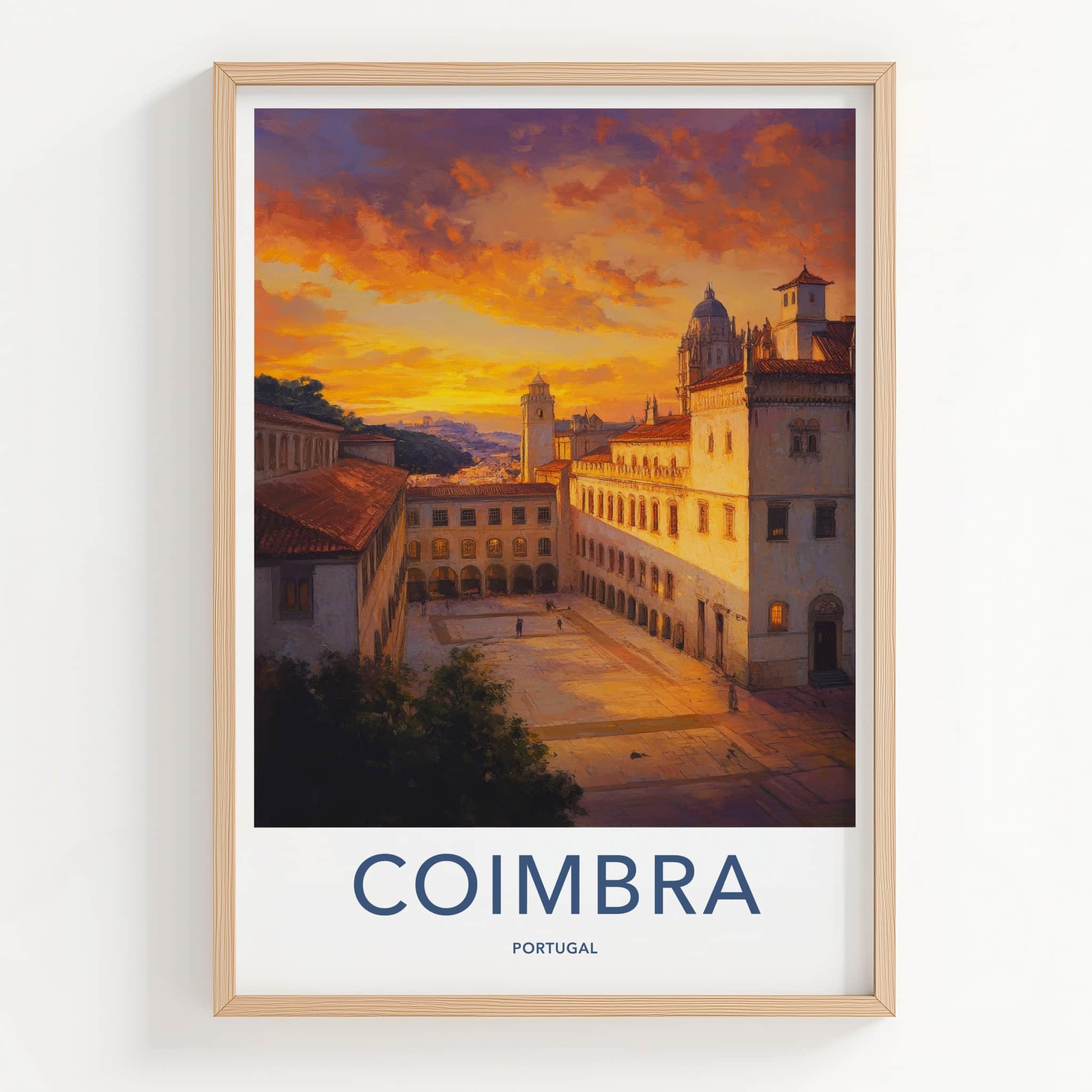 Coimbra Poster - Portugal Travel Art - Historic City Square Home Decor