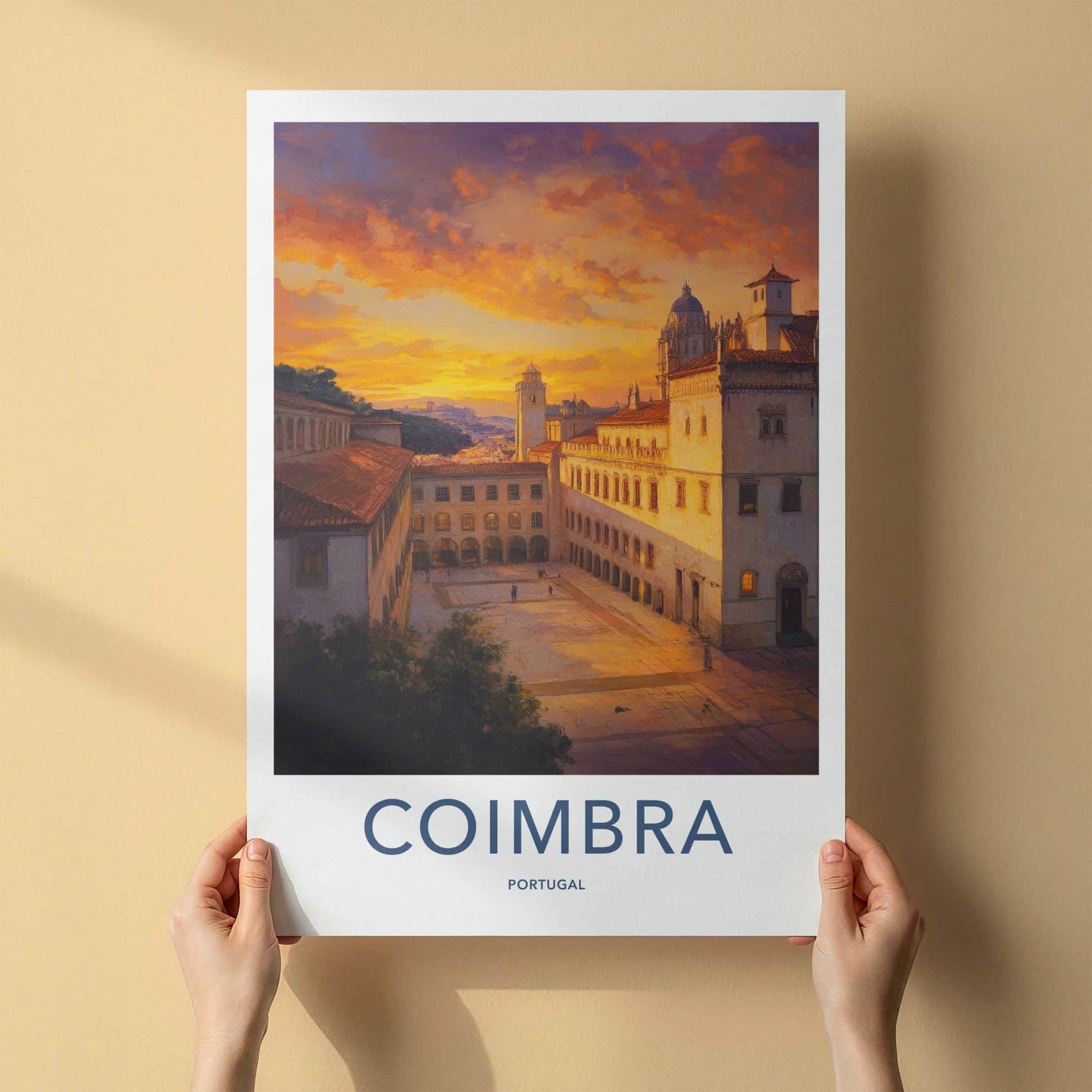 Coimbra Poster - Portugal Travel Art - Historic City Square Home Decor