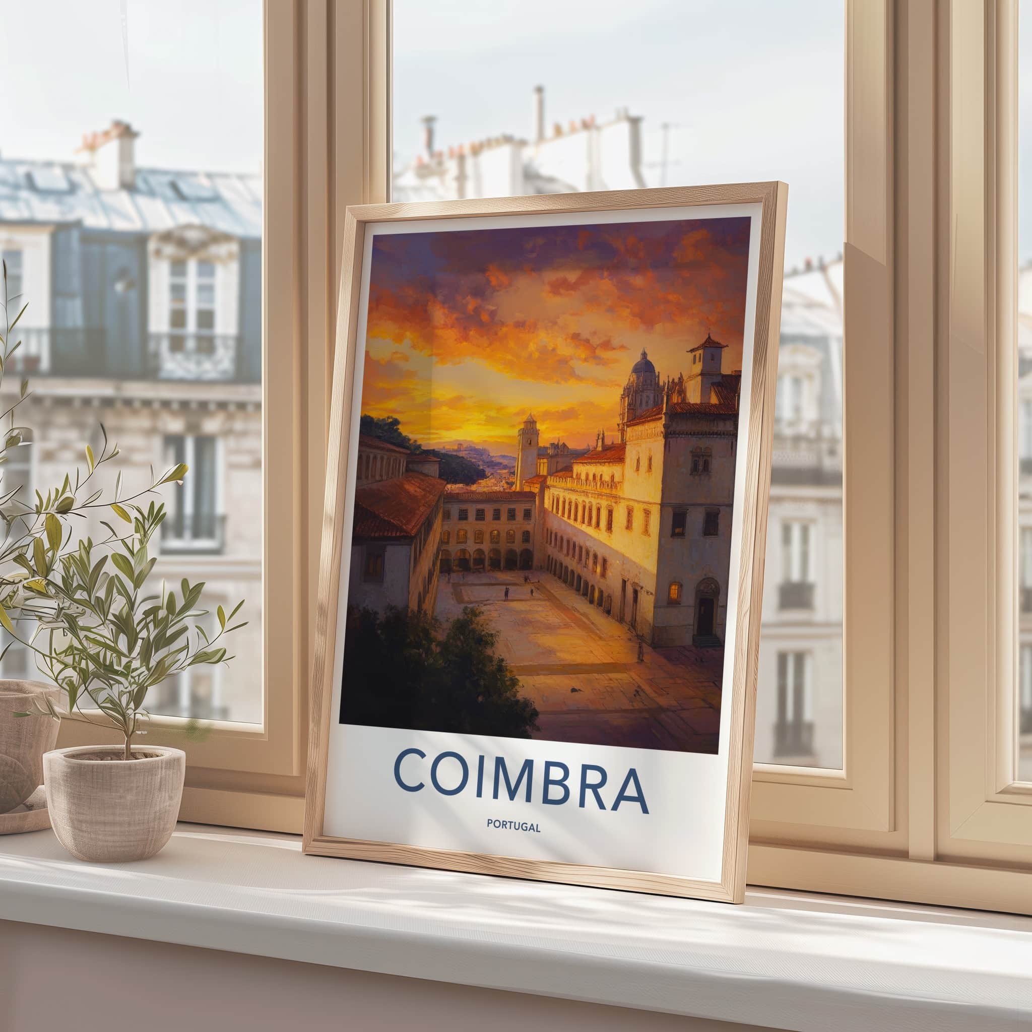 Coimbra Poster - Portugal Travel Art - Historic City Square Home Decor