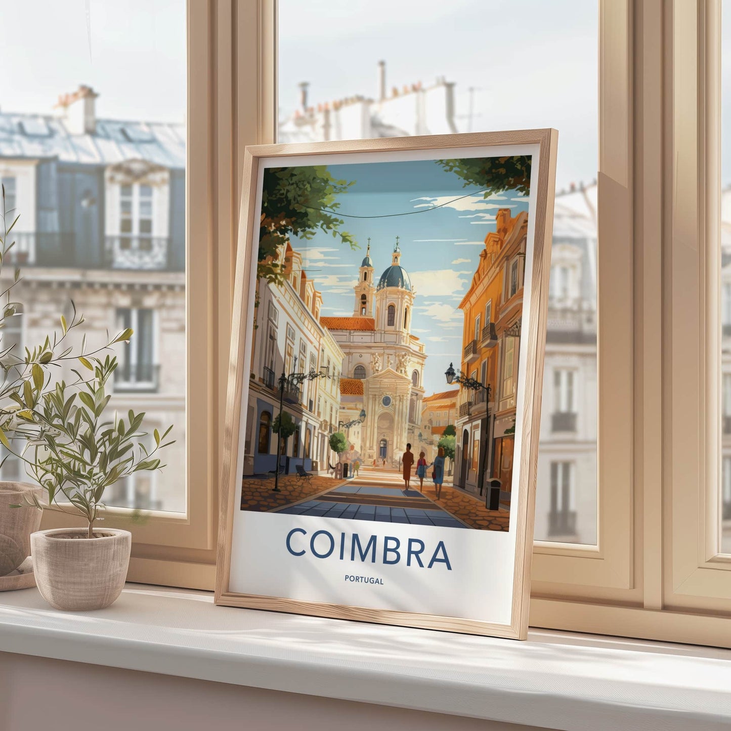 Coimbra Poster - Portugal Travel Art - Historic Cityscape View Home Decor