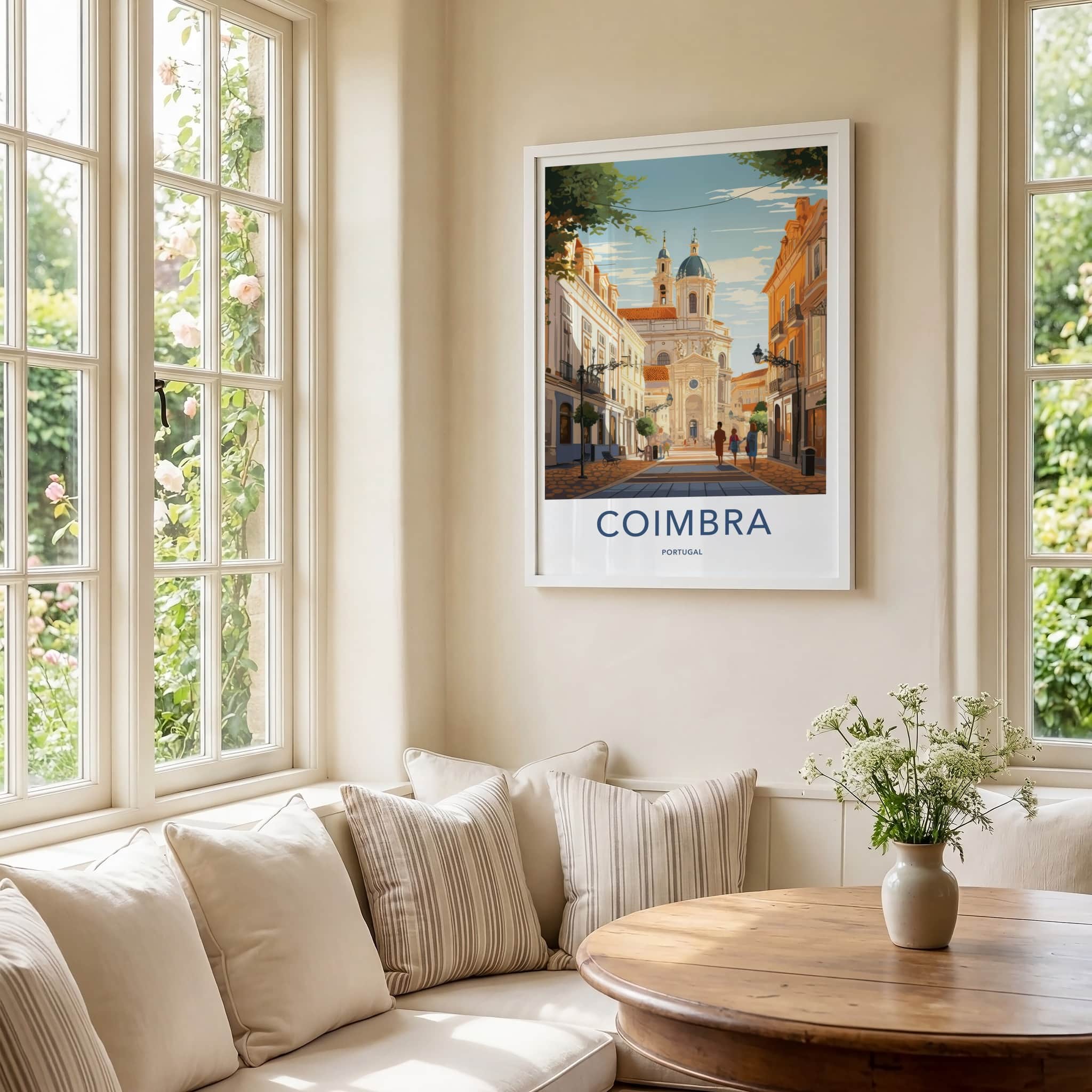 Coimbra Poster - Portugal Travel Art - Historic Cityscape View Home Decor