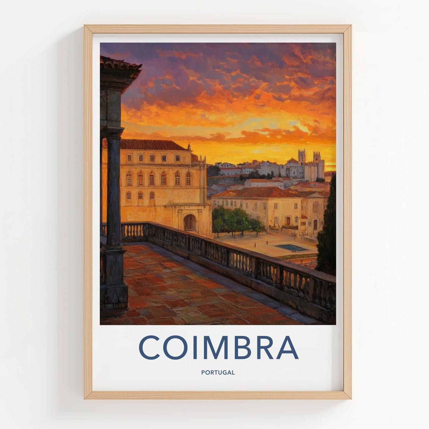 Coimbra Poster - Portugal Wall Art - Historic City Sunset Home Decor
