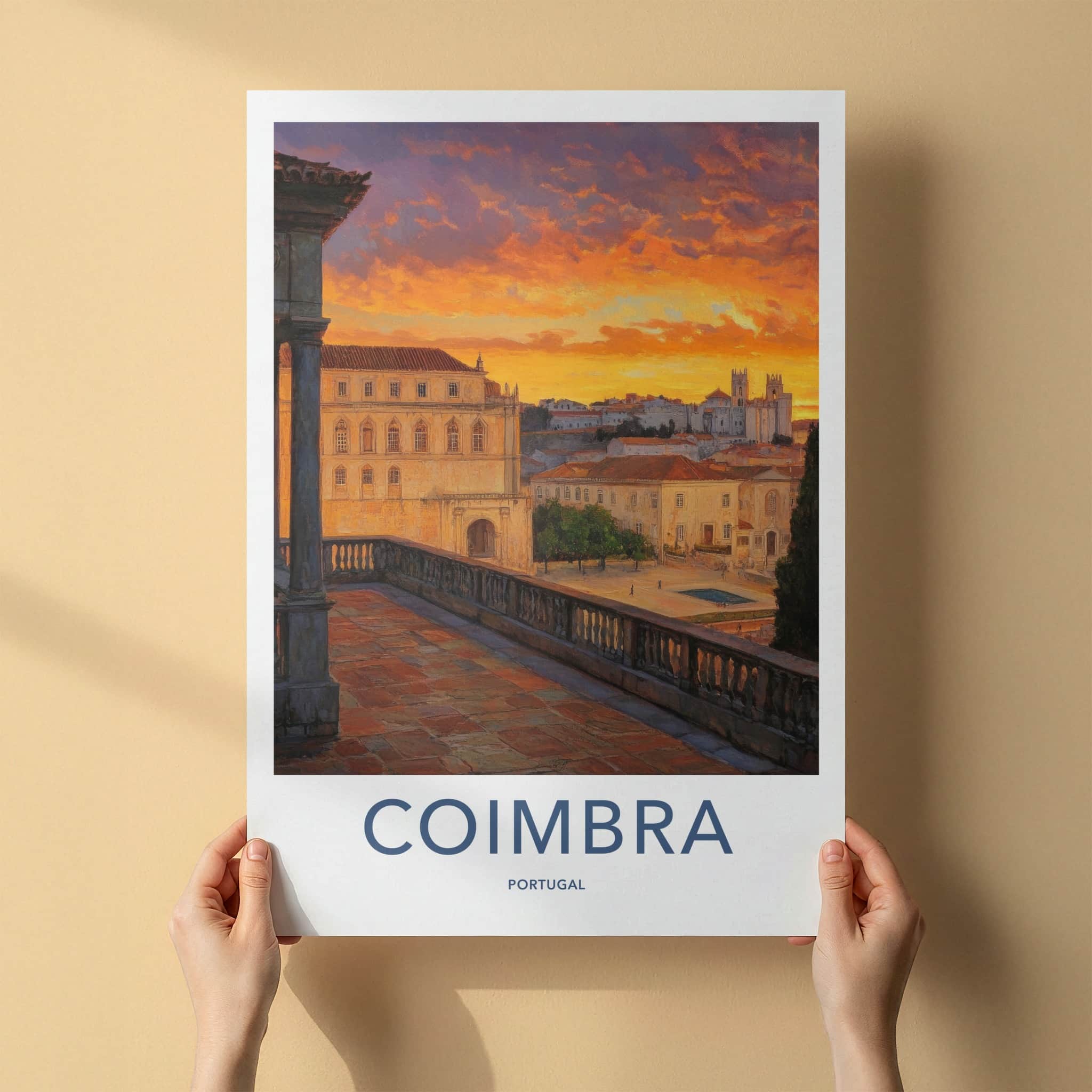 Coimbra Poster - Portugal Wall Art - Historic City Sunset Home Decor