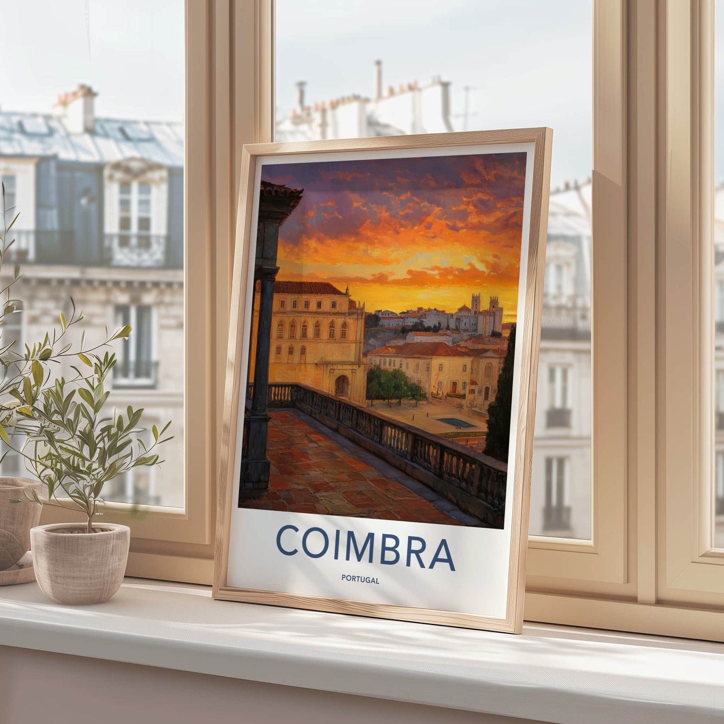 Coimbra Poster - Portugal Wall Art - Historic City Sunset Home Decor