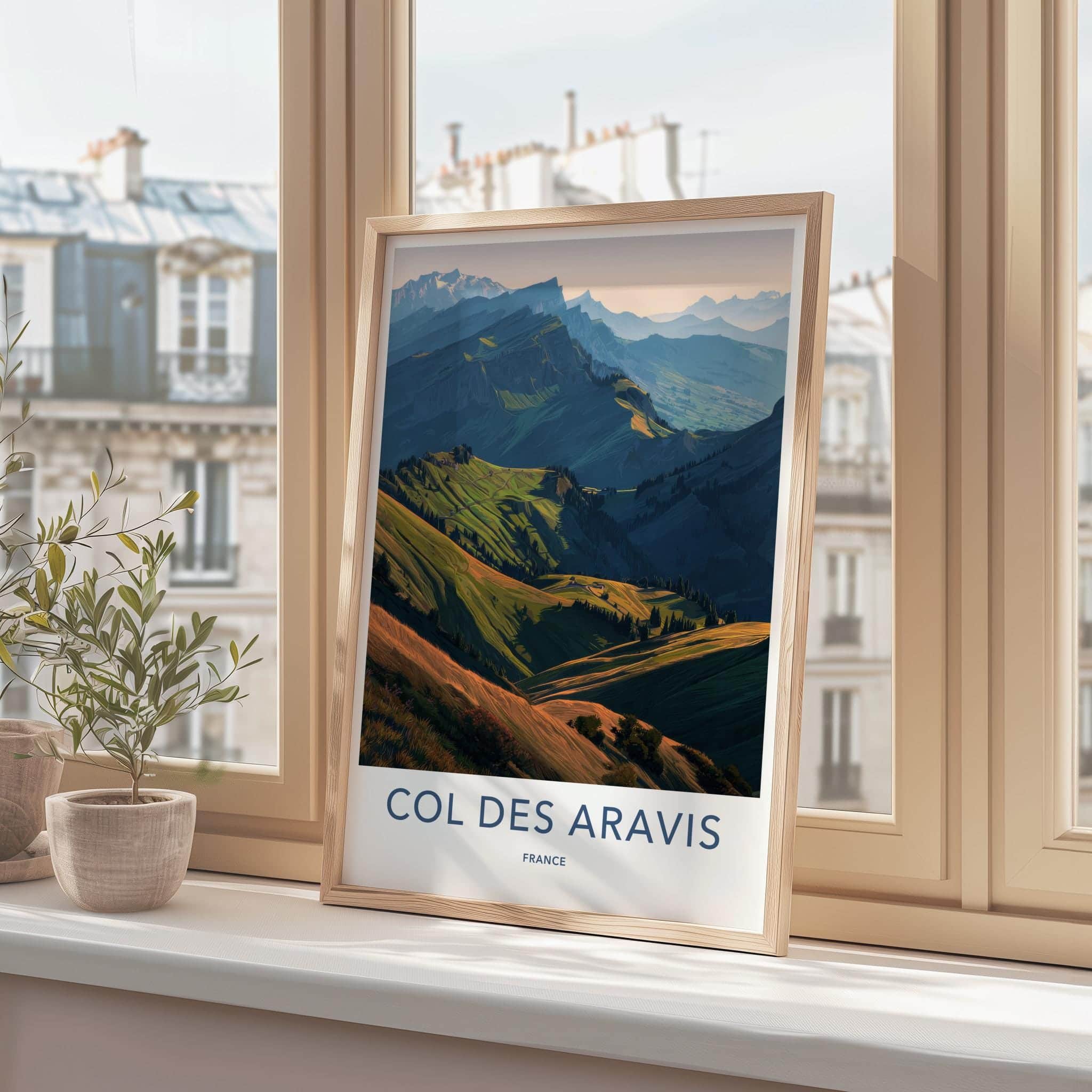 Col des Aravis Poster - France Scenic Art - Alpine Valley Vista Wall Decor
