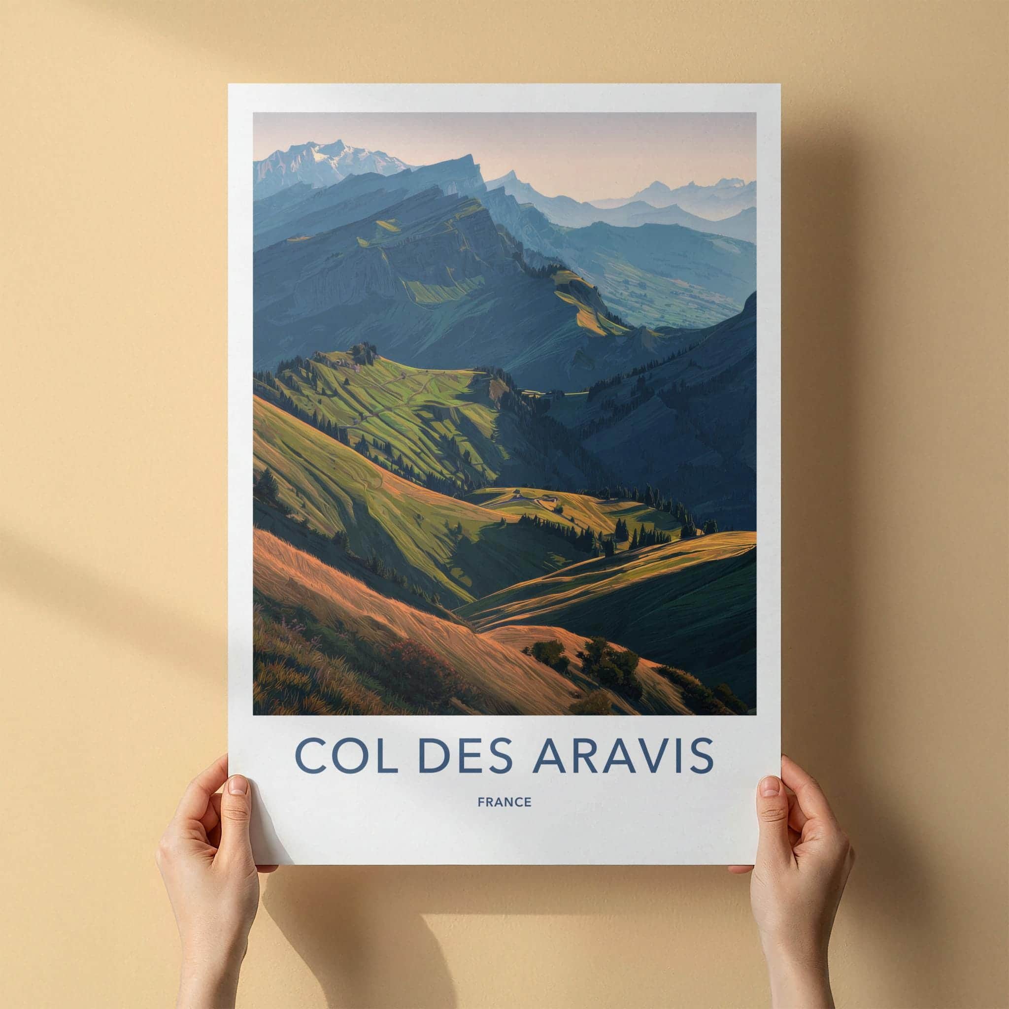 Col des Aravis Poster - France Scenic Art - Alpine Valley Vista Wall Decor