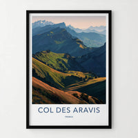 Col des Aravis Poster - France Scenic Art - Alpine Valley Vista Wall Decor