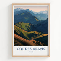 Col des Aravis Poster - France Scenic Art - Alpine Valley Vista Wall Decor