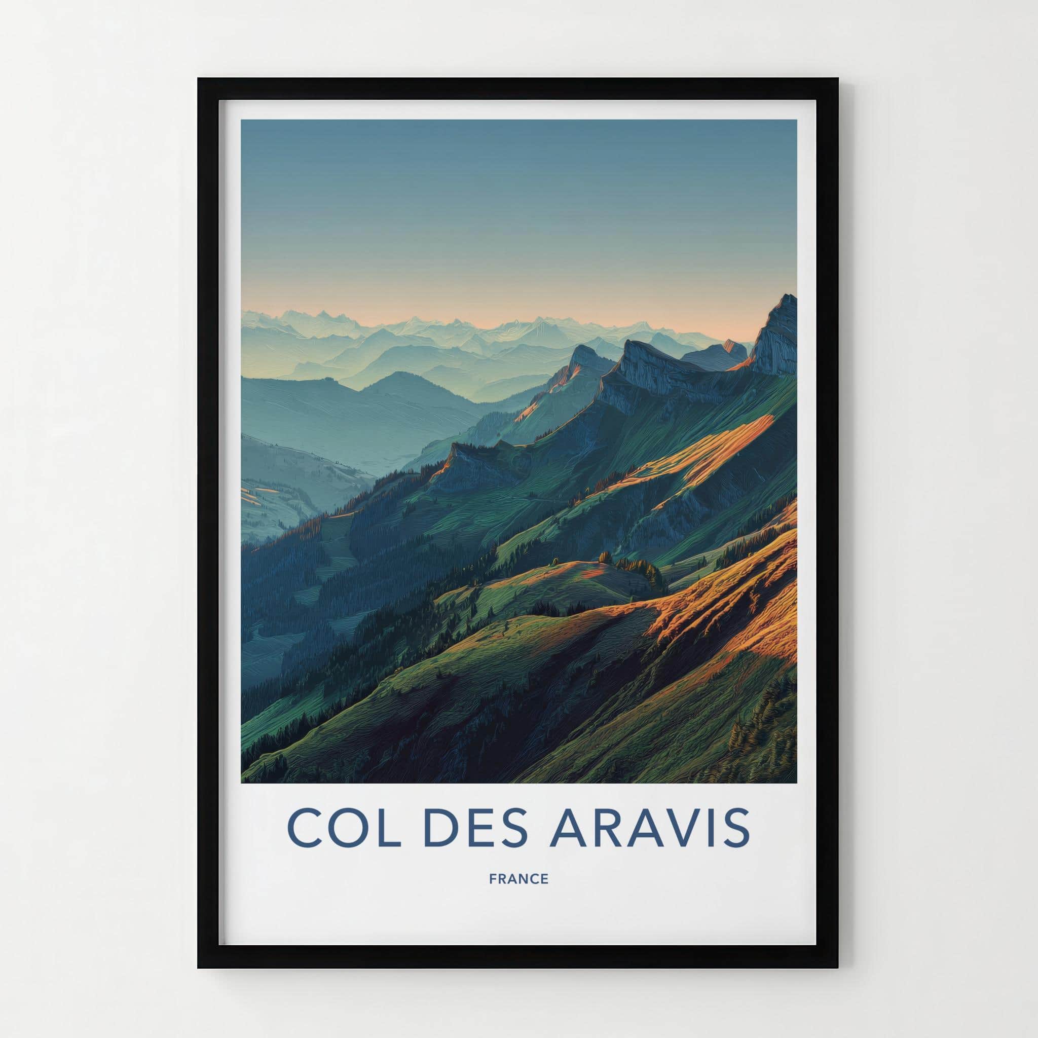 Col des Aravis Poster - France Travel Art - Sunlit Alpine Peaks Home Decor