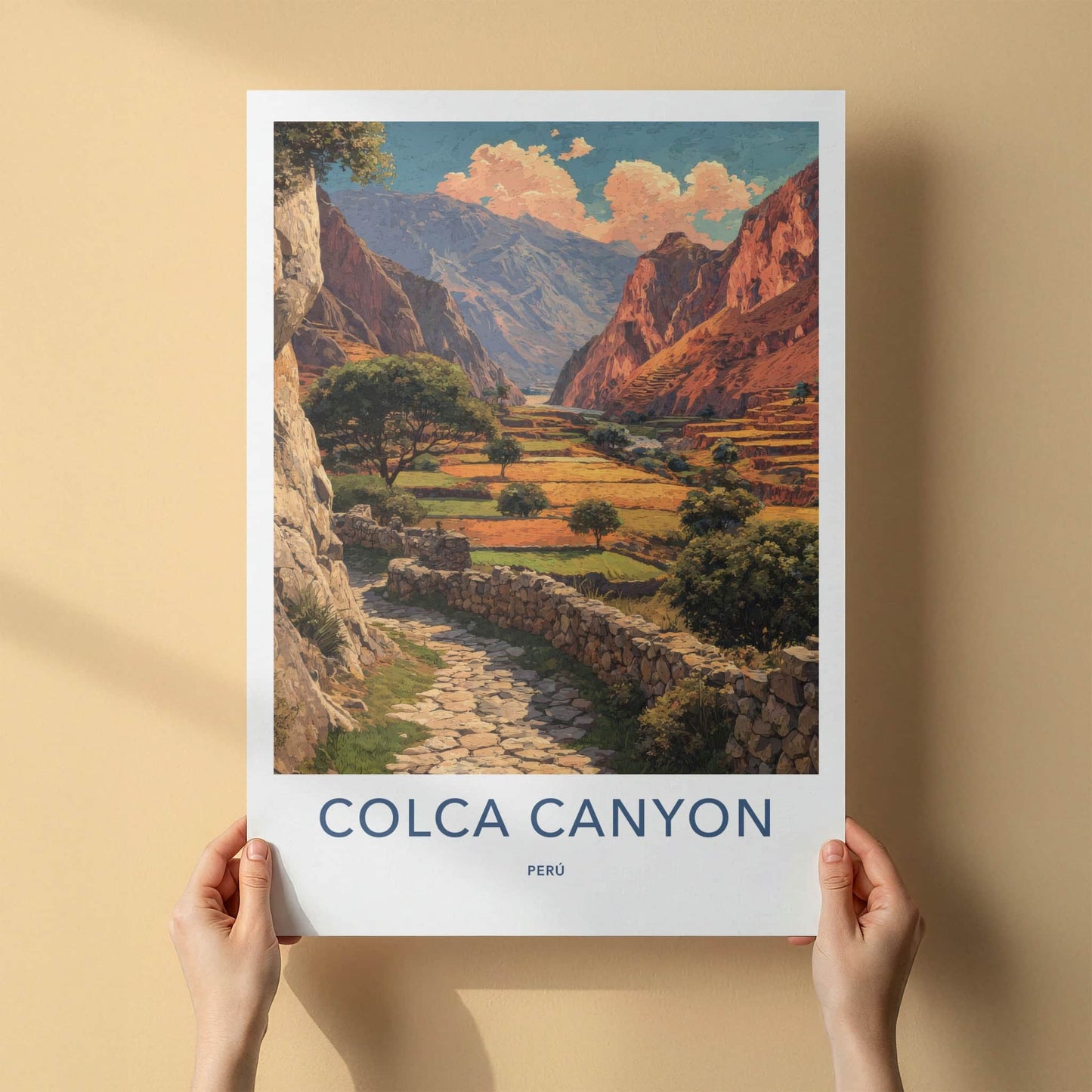 Colca Canyon Poster Peru Terraced Fields Wall Art Home Decor