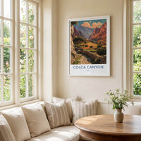 Colca Canyon Poster Peru Terraced Fields Wall Art Home Decor