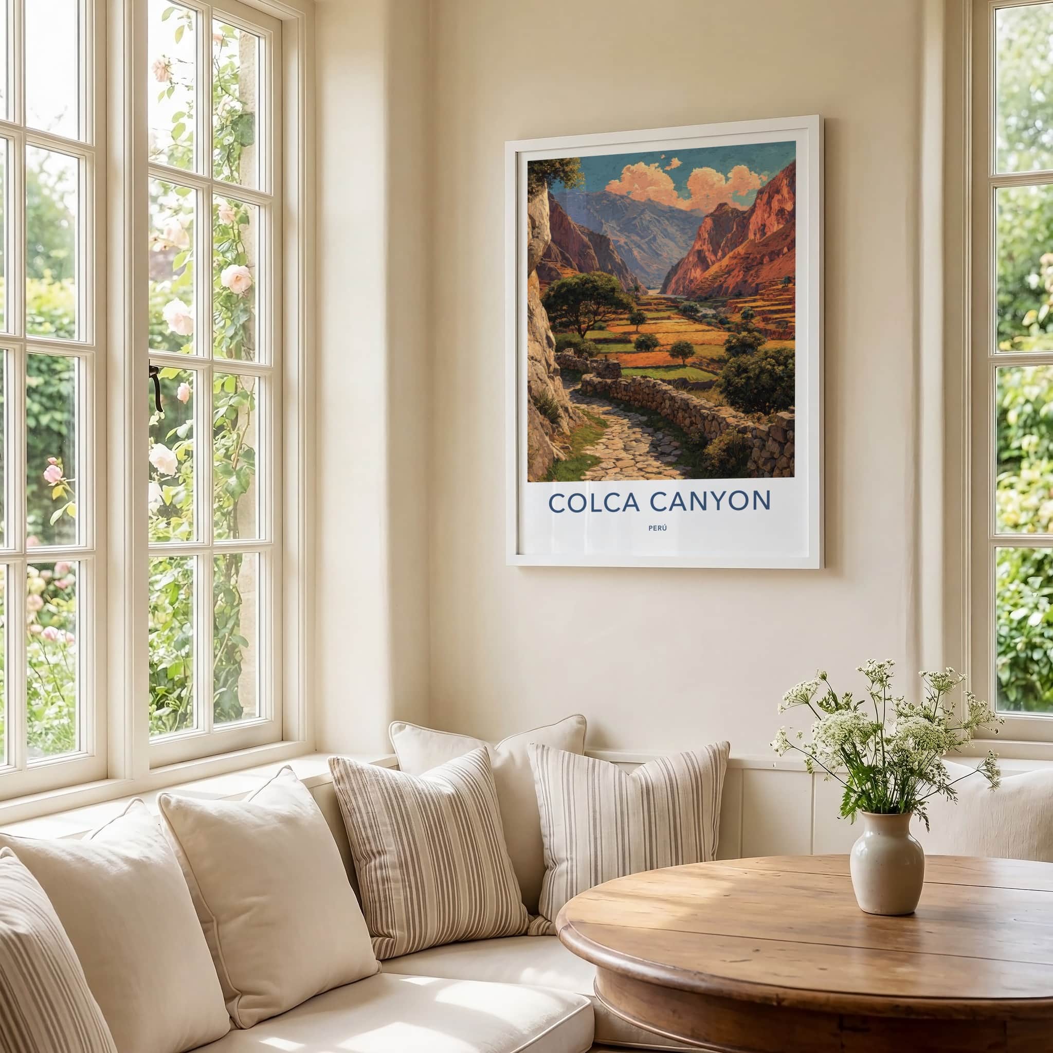 Colca Canyon Poster Peru Terraced Fields Wall Art Home Decor