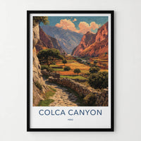 Colca Canyon Poster Peru Terraced Fields Wall Art Home Decor