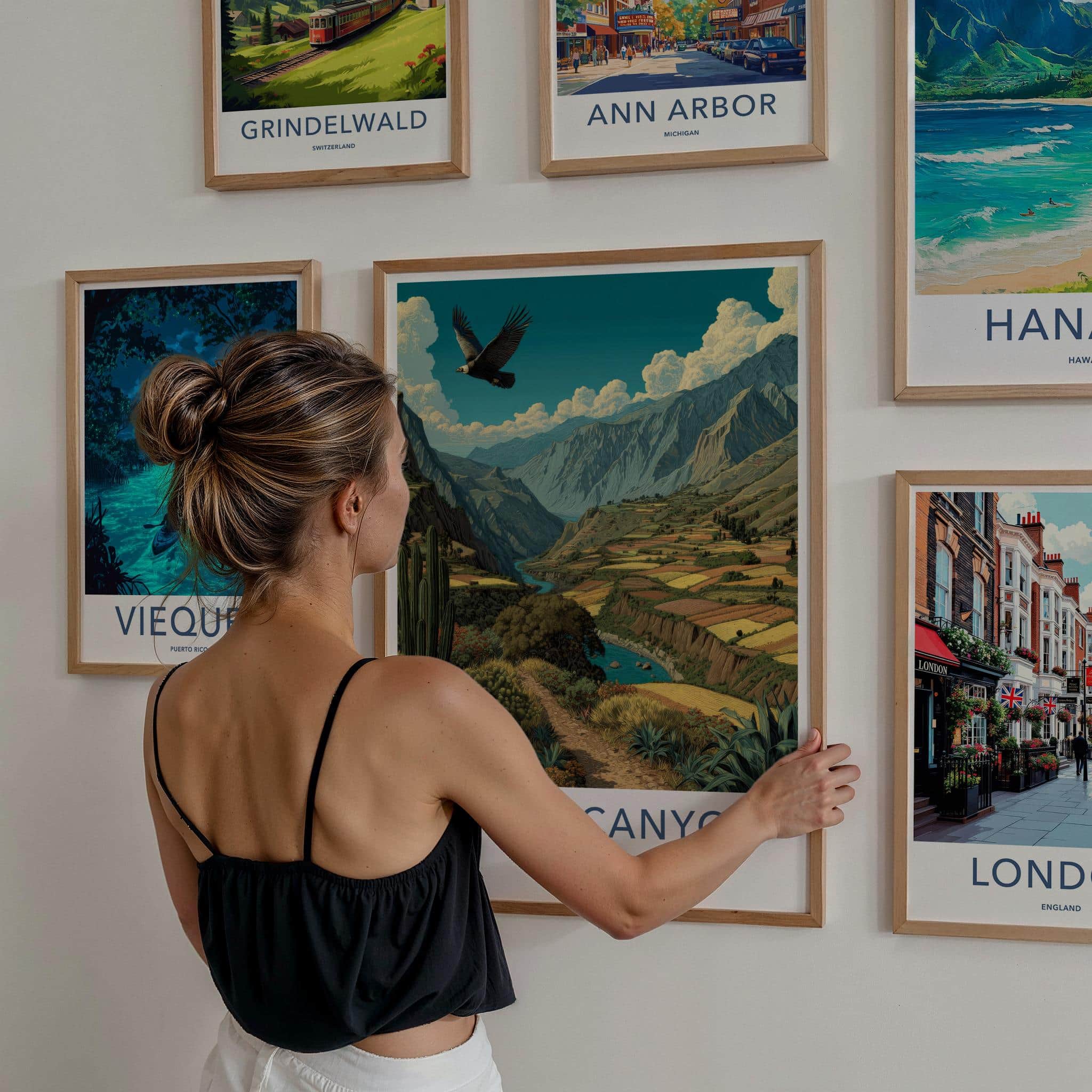 Colca Canyon Poster - Peru Travel Art - Flying Condor Valley Home Decor